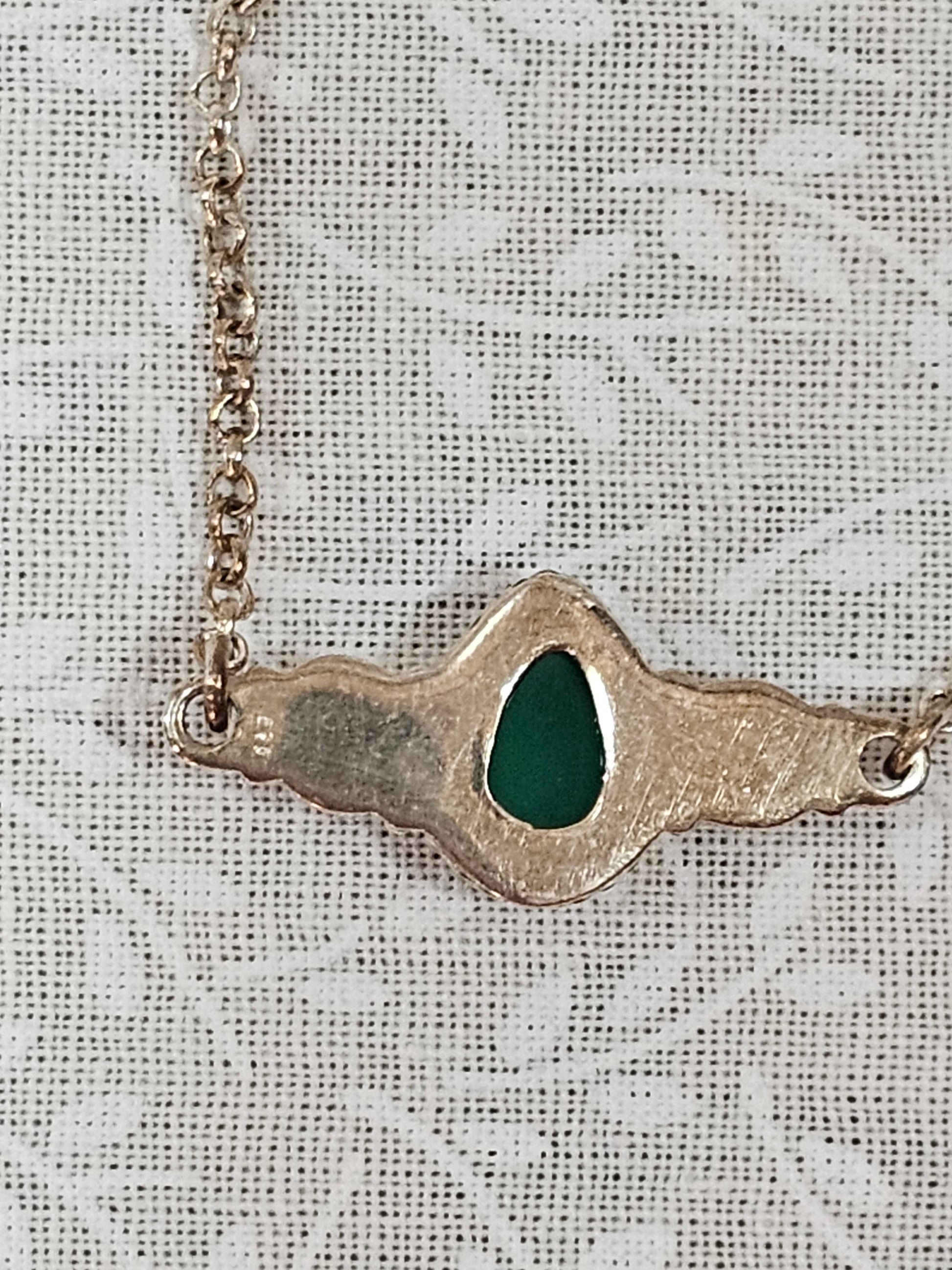 Sterling Silver Green Chalcedony Gemstone Bracelet