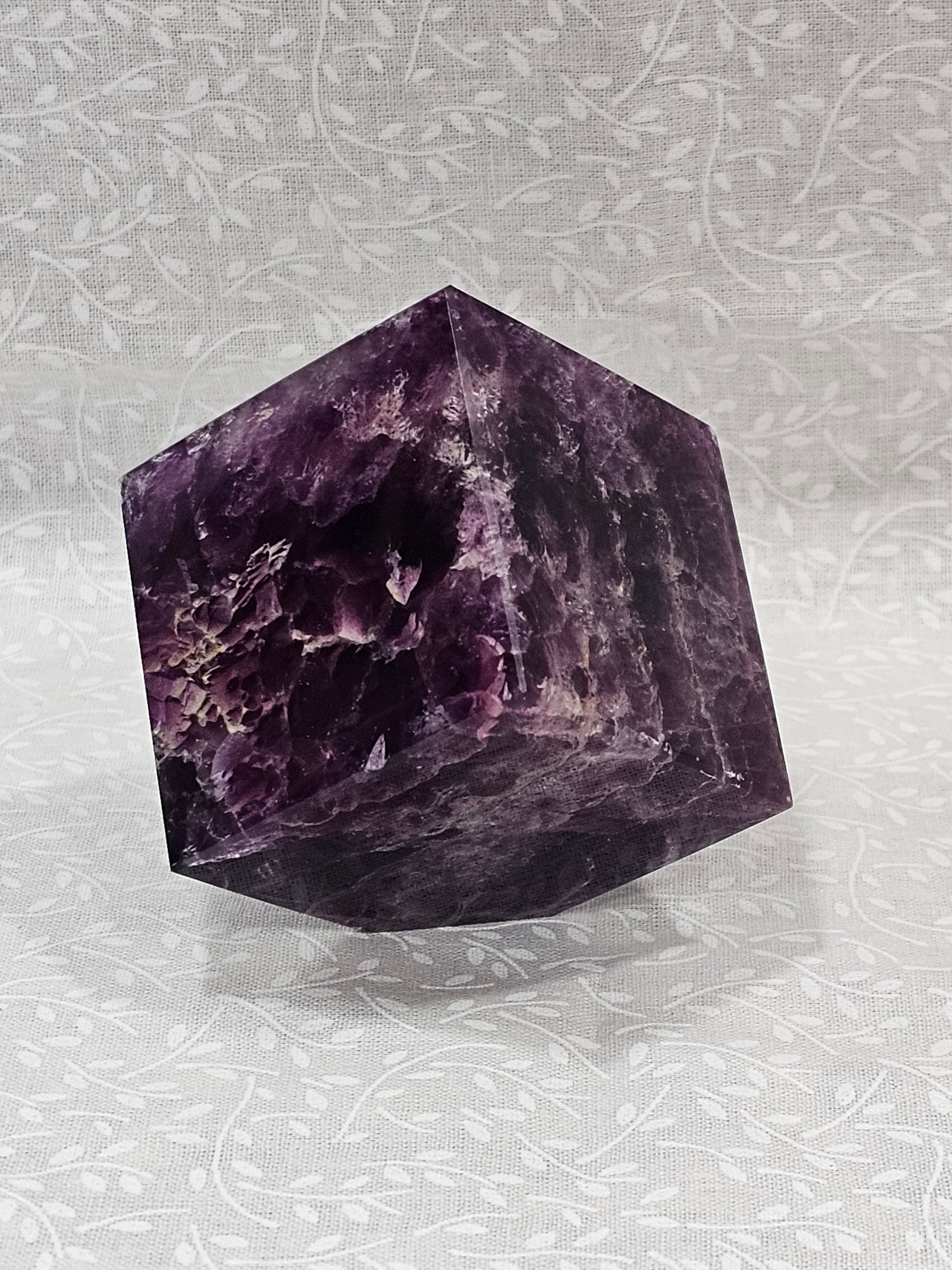 Purple Fluorite Crystal Cube 2 Inch Wide