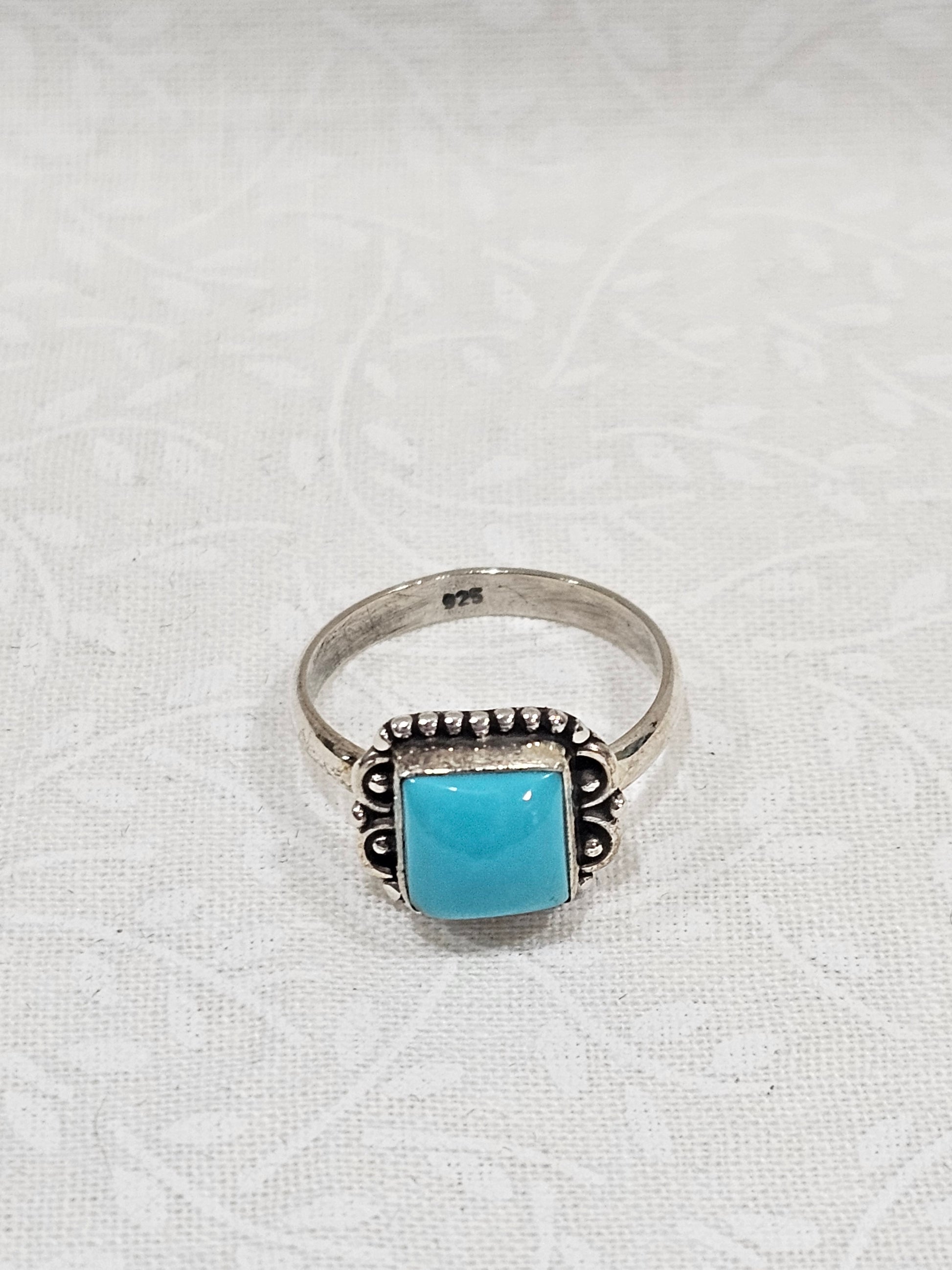 Sterling Silver Turquoise Gemstone Ring 6