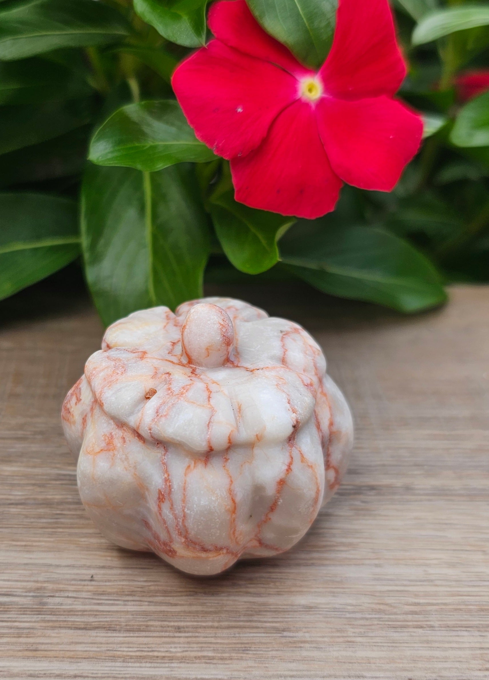 Red Jasper Crystal Pumpkin - Healing Stone Decoration