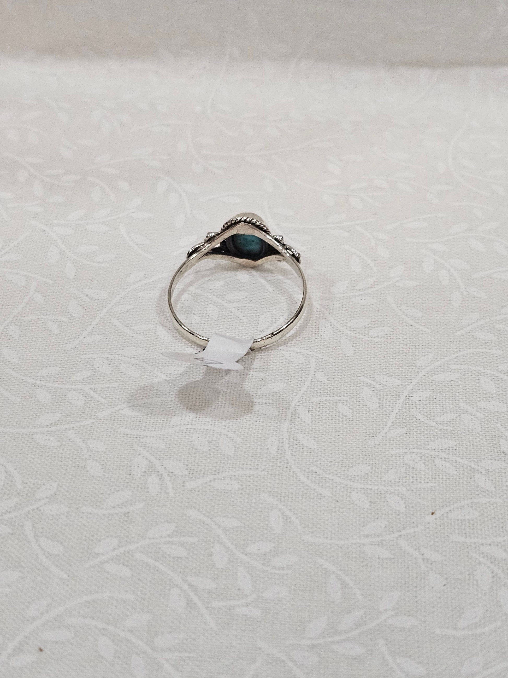 Sterling Silver Turquoise Gemstone Ring - Size 9