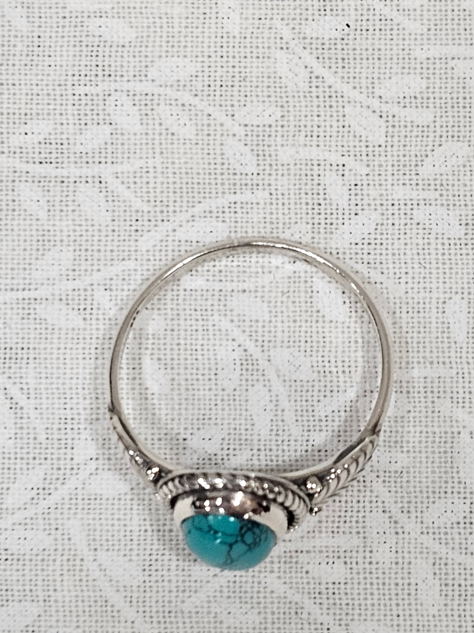 Sterling Silver Turquoise Gemstone Ring 7.5