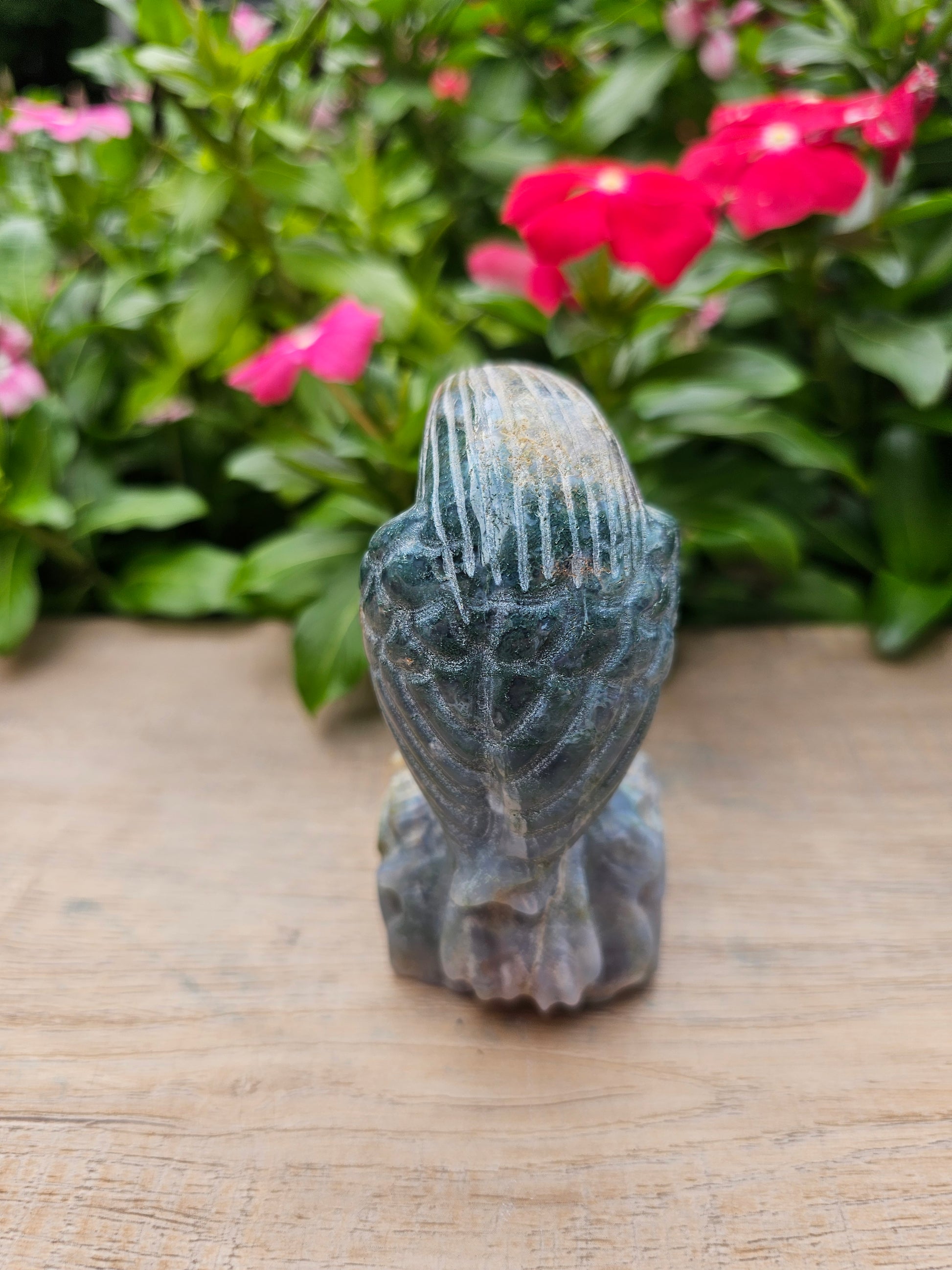 Ocean Jasper Crystal Eagle - Hand-Carved Healing Stone Figurine