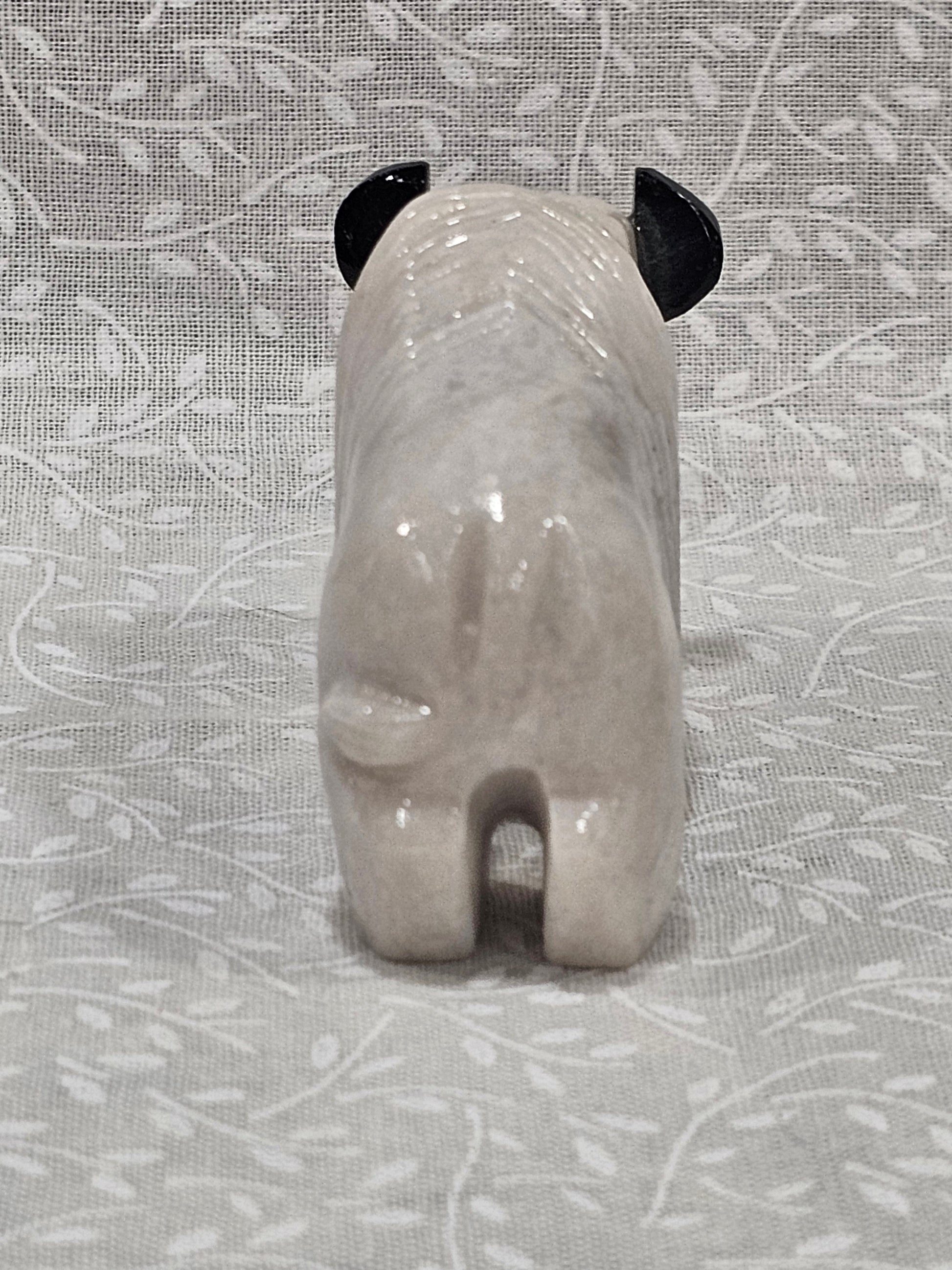 White Onyx Buffalo Crystal Figure 2.25 Inch