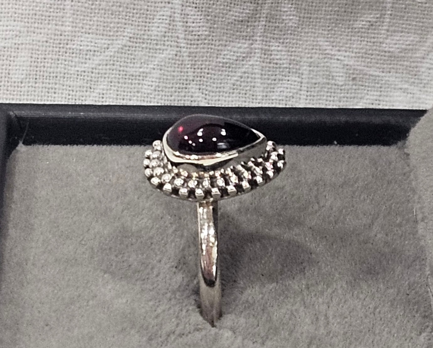 Sterling Silver Golden Amber Ring - Size 8