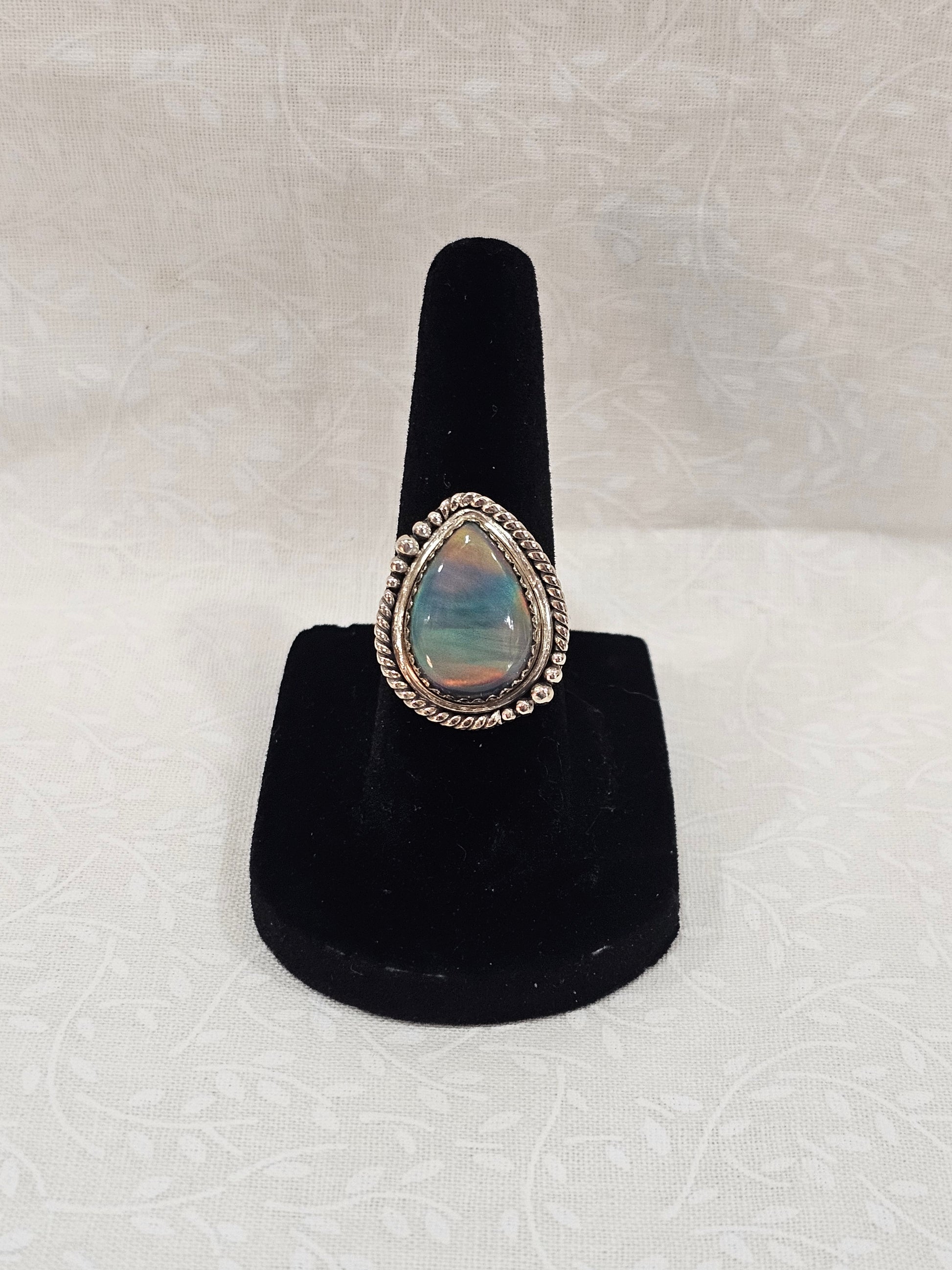 Sterling Silver Garnet Gemstone Ring - Size 5.5