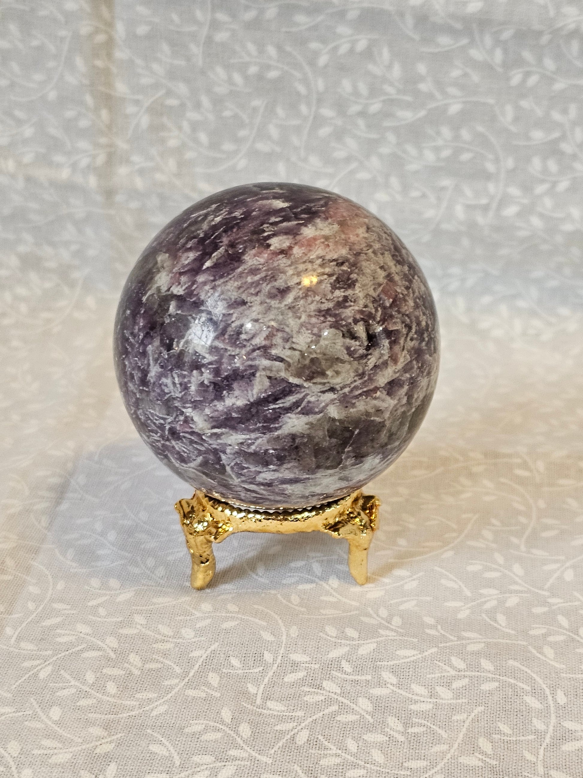 Lepidolite Crystal Sphere 65mm