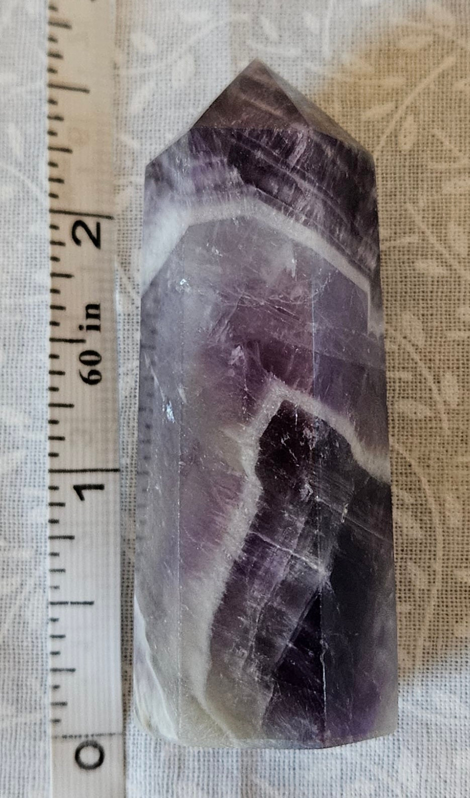 Chevron Amethyst Crystal Tower