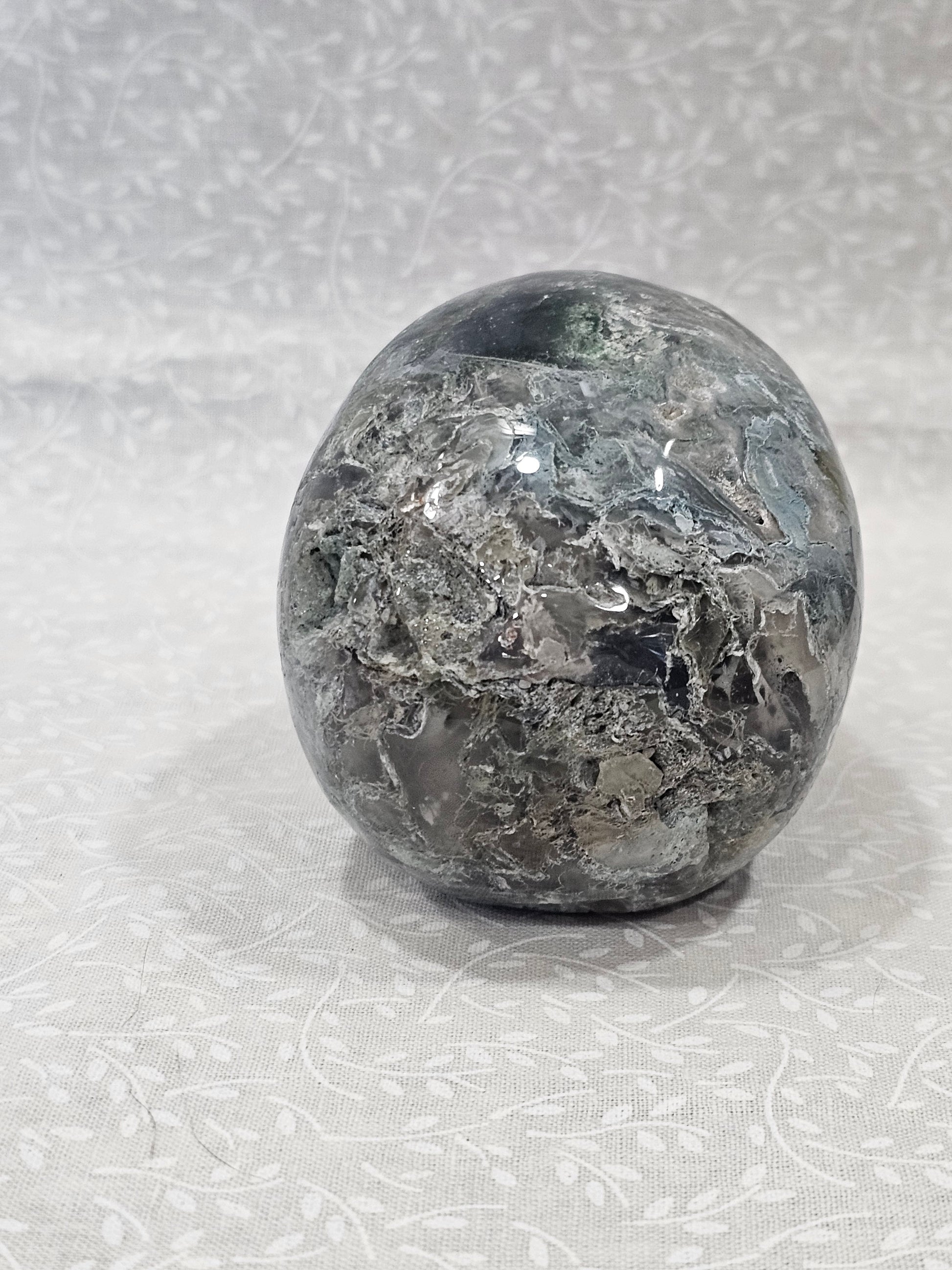 Moss Agate Crystal Skull 3.24 Inch