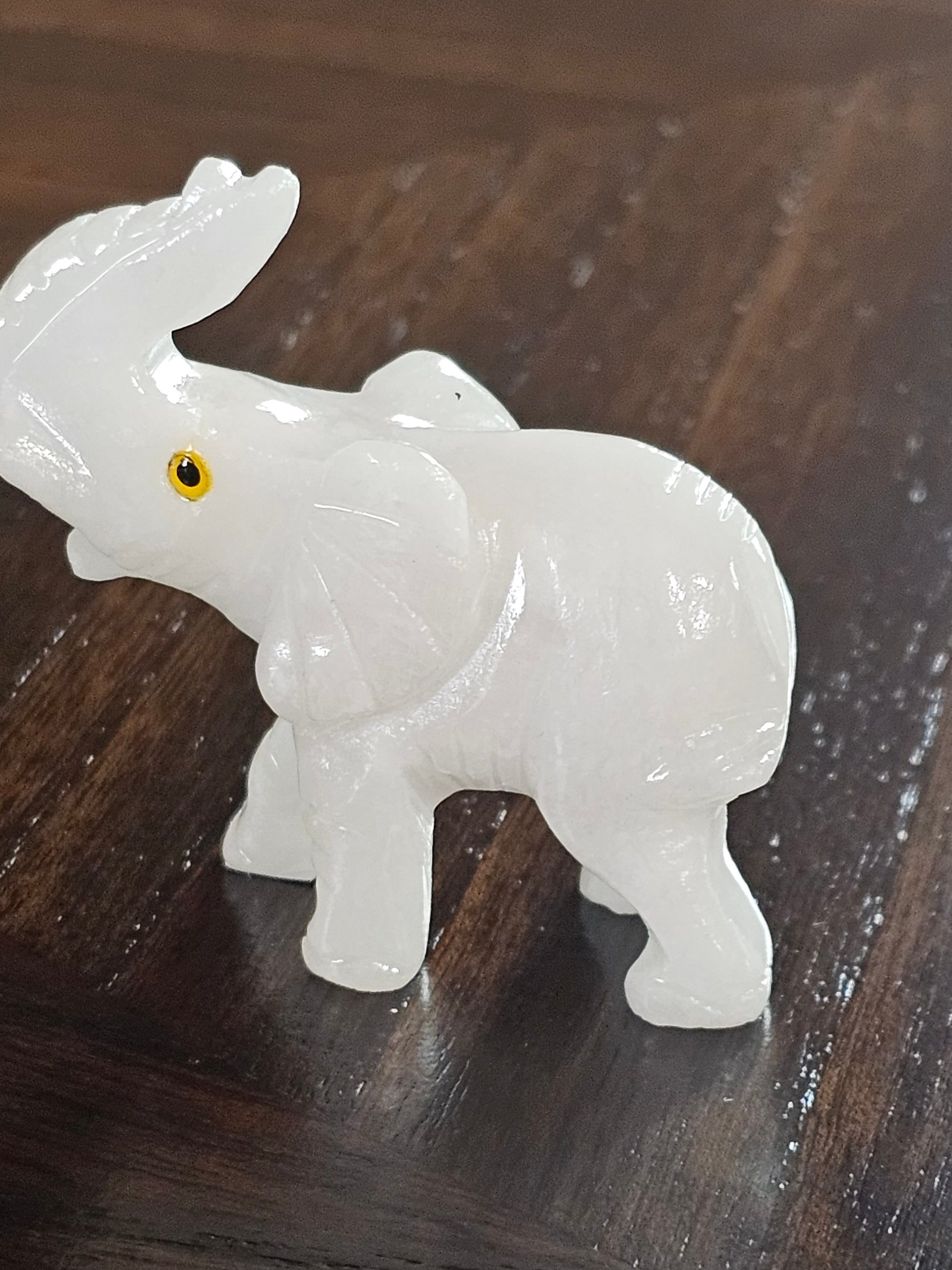 White Quartz Crystal Elephant