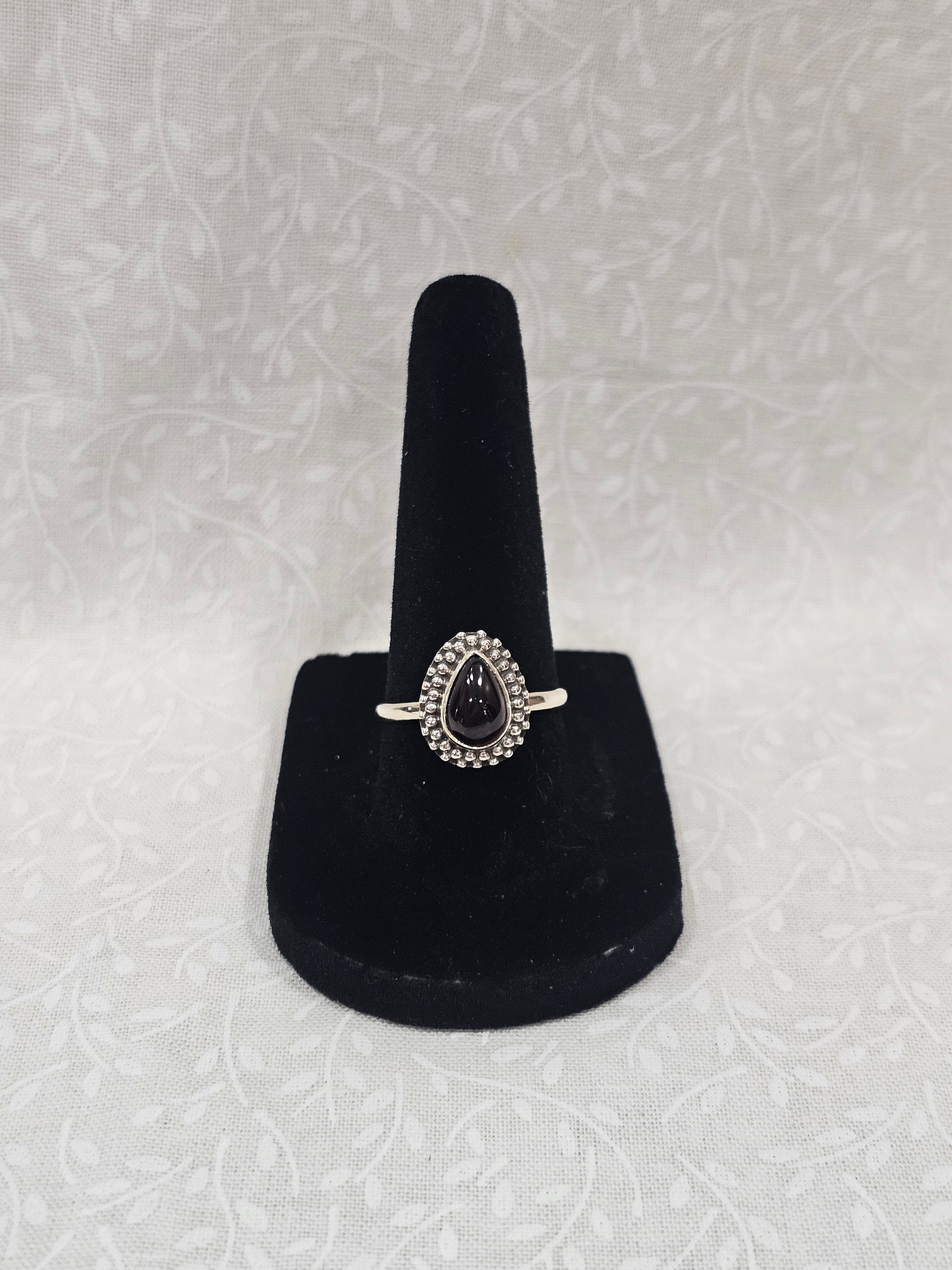 Sterling Silver Golden Amber Ring - Size 8
