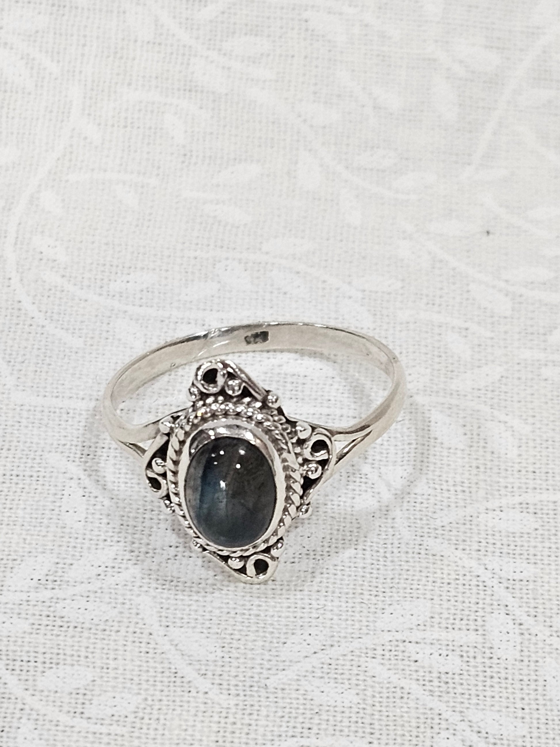 Sterling Silver Labradorite Gemstone Ring Enchanting Flash - Size 7.5