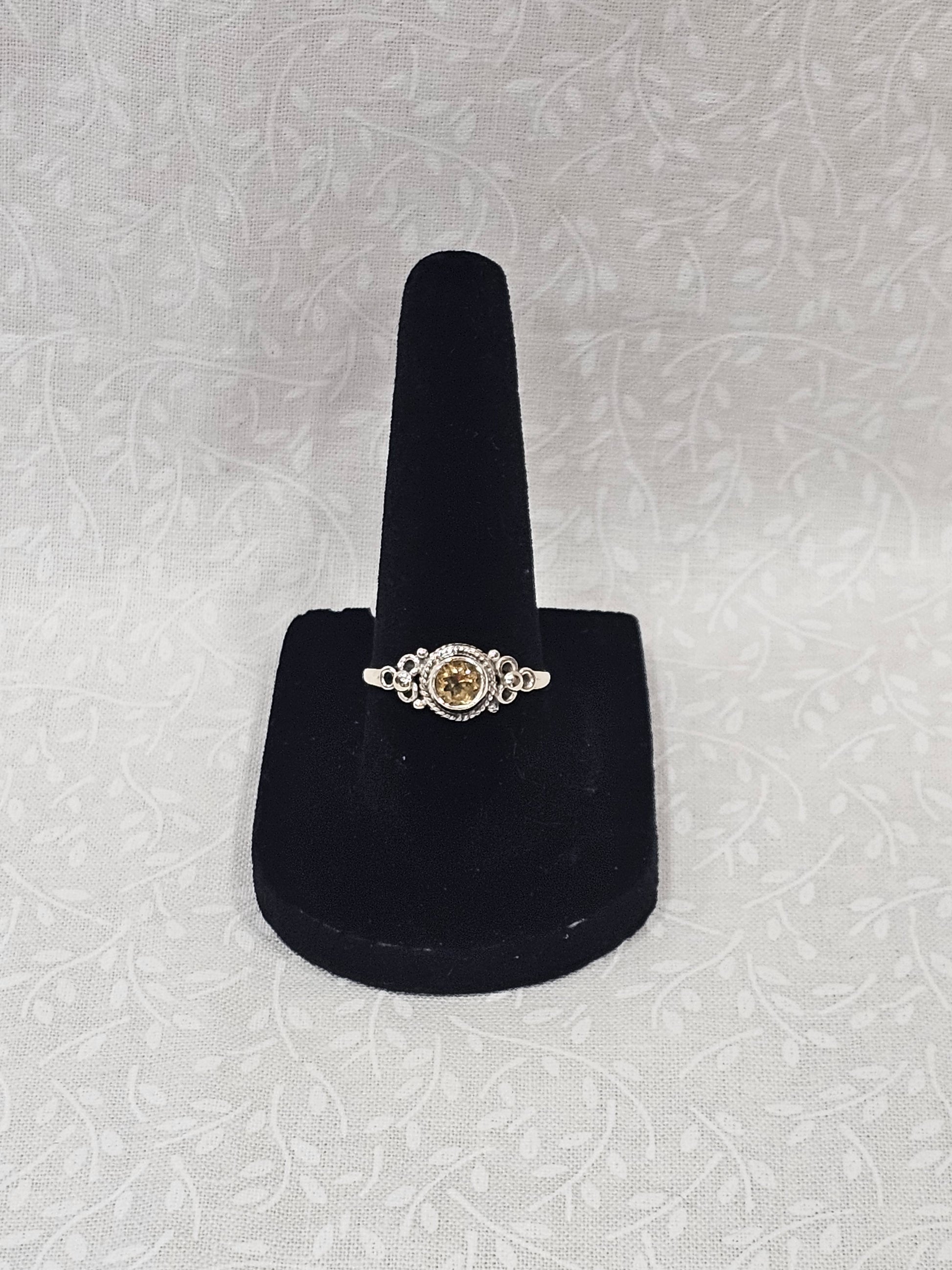 Sterling Silver Prosperity Citrine Ring Abundance Stone - Size 7.5