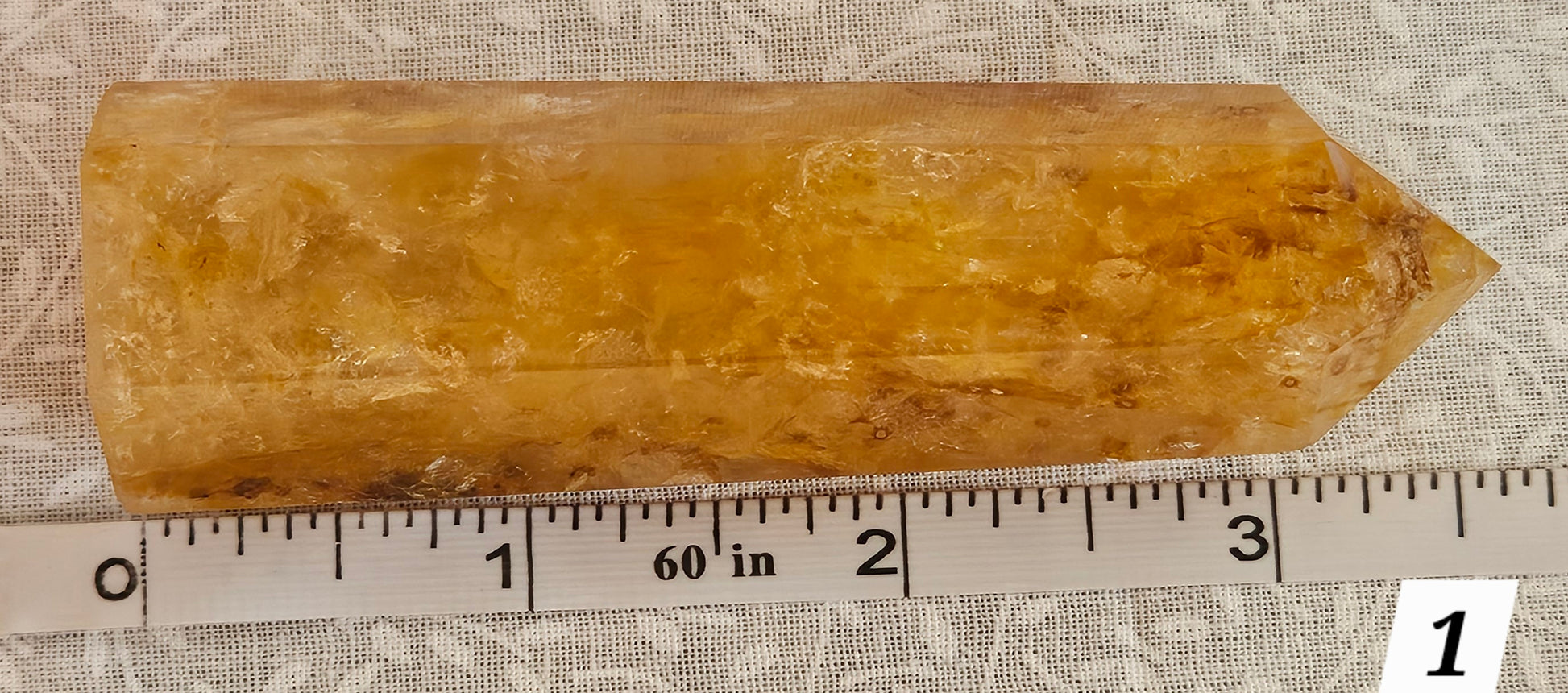 Golden Healer Crystal Tower - Natural Stone