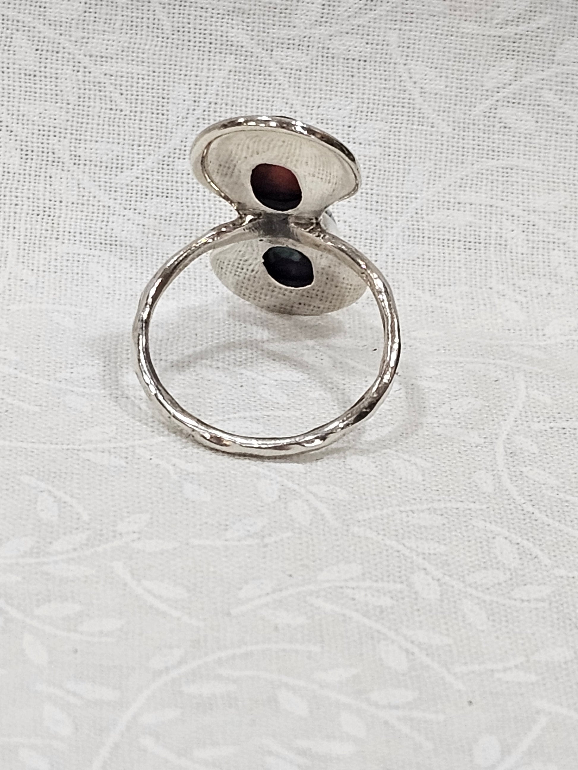 Sterling Silver Spiny Oyster Turquoise Ring - Size 8.5