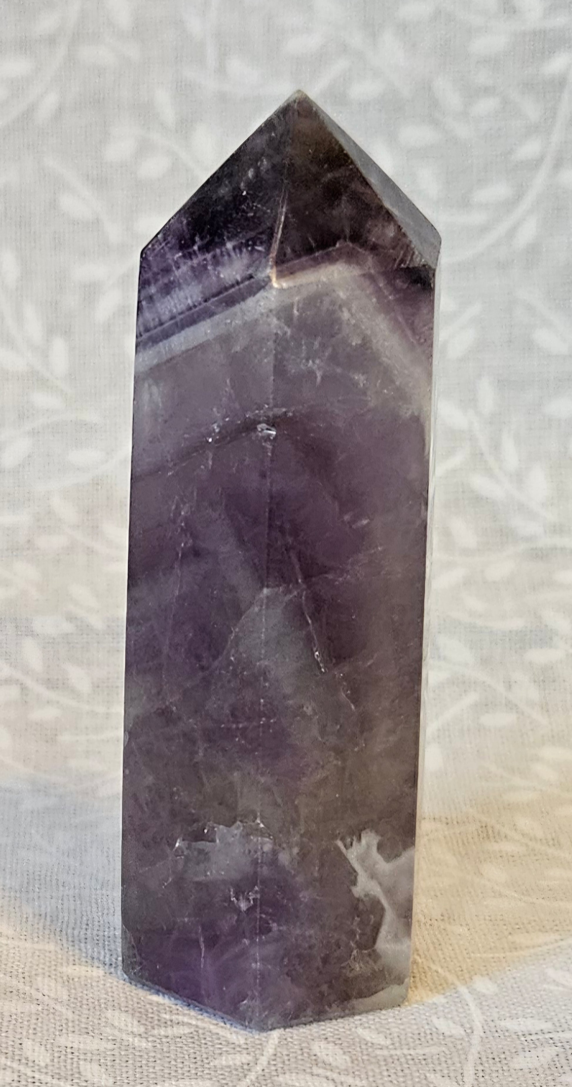 Chevron Amethyst Crystal Tower