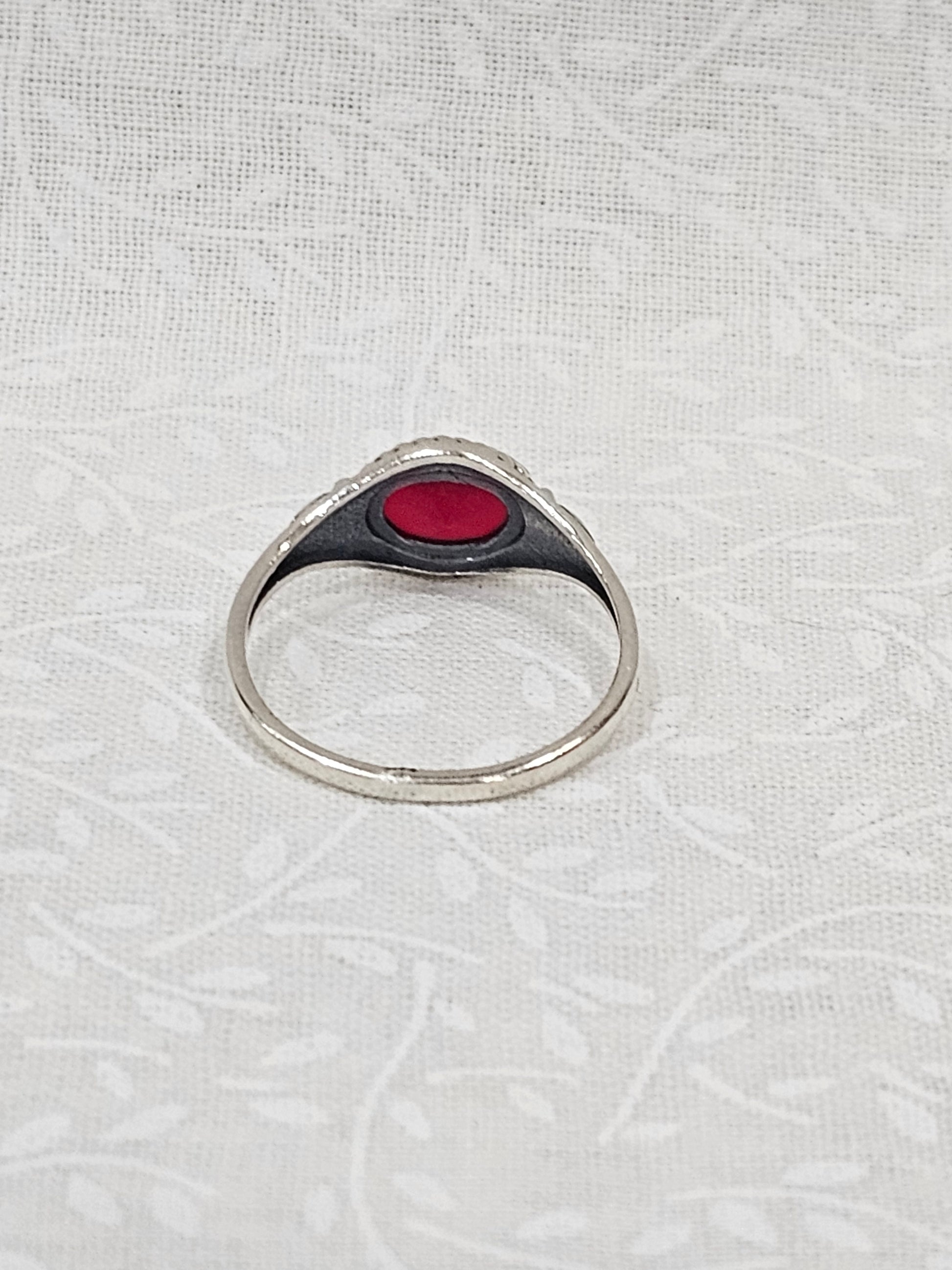 Sterling Silver Classic Ruby Ring - Size 8.5