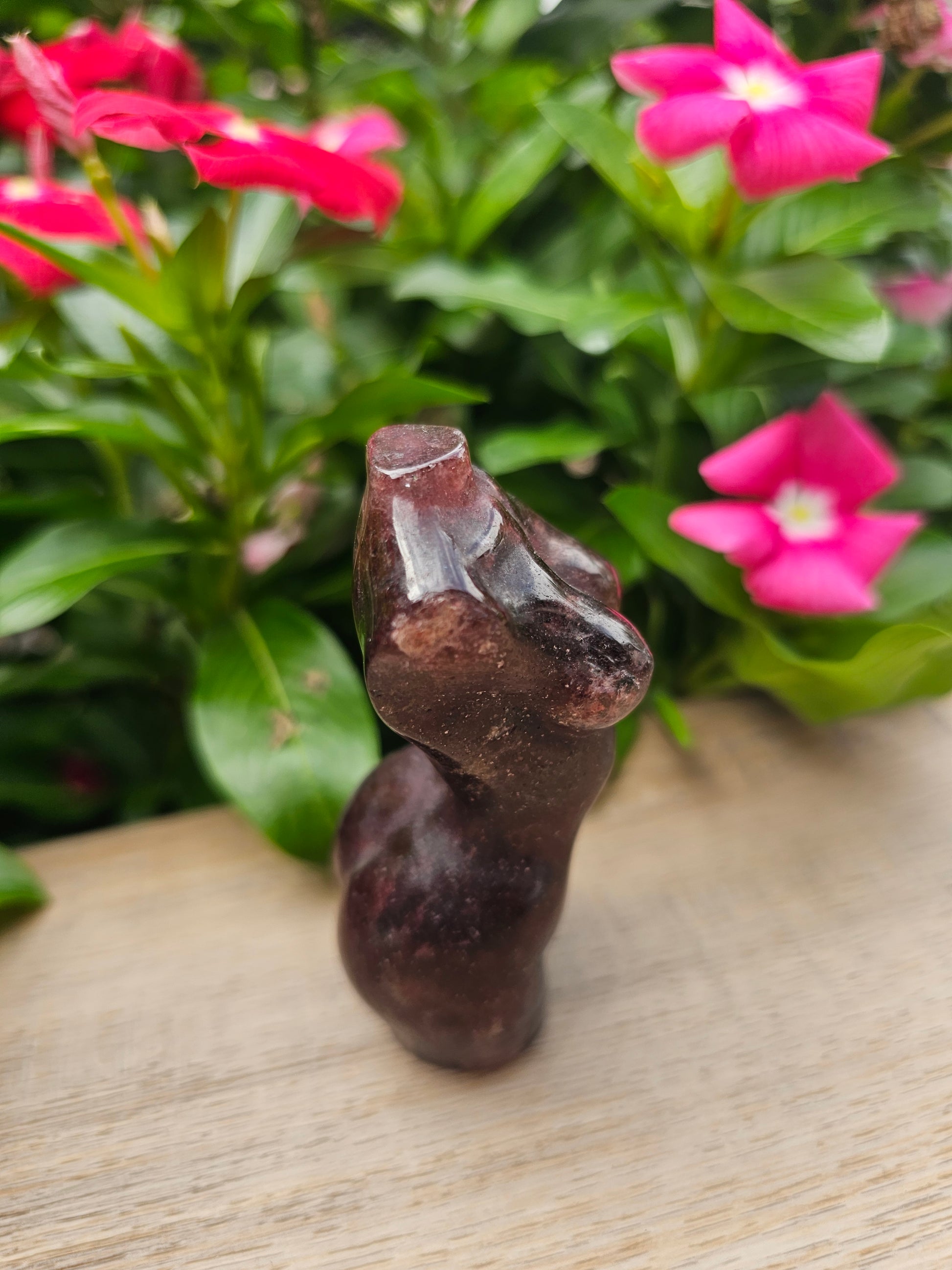 Strawberry Quartz Crystal Ladies Body - Natural Healing Stone for Love & Emotional Balance