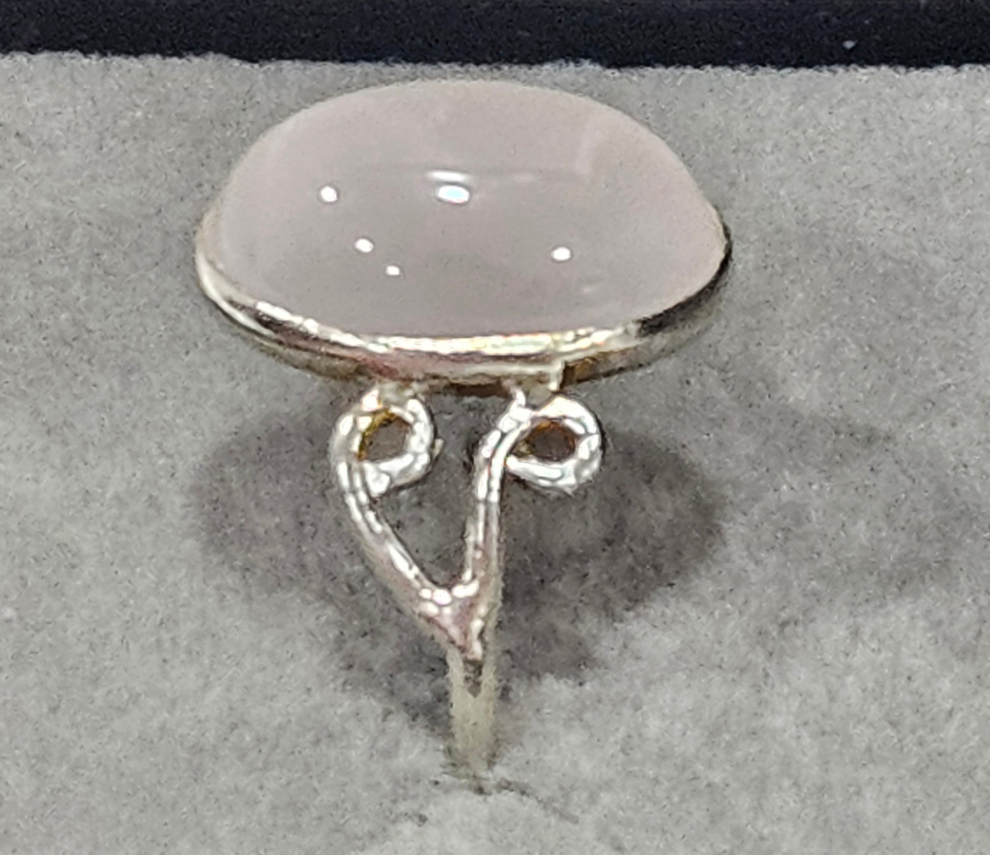 Sterling Silver Pink Quartz Gemstone Ring - Size 9