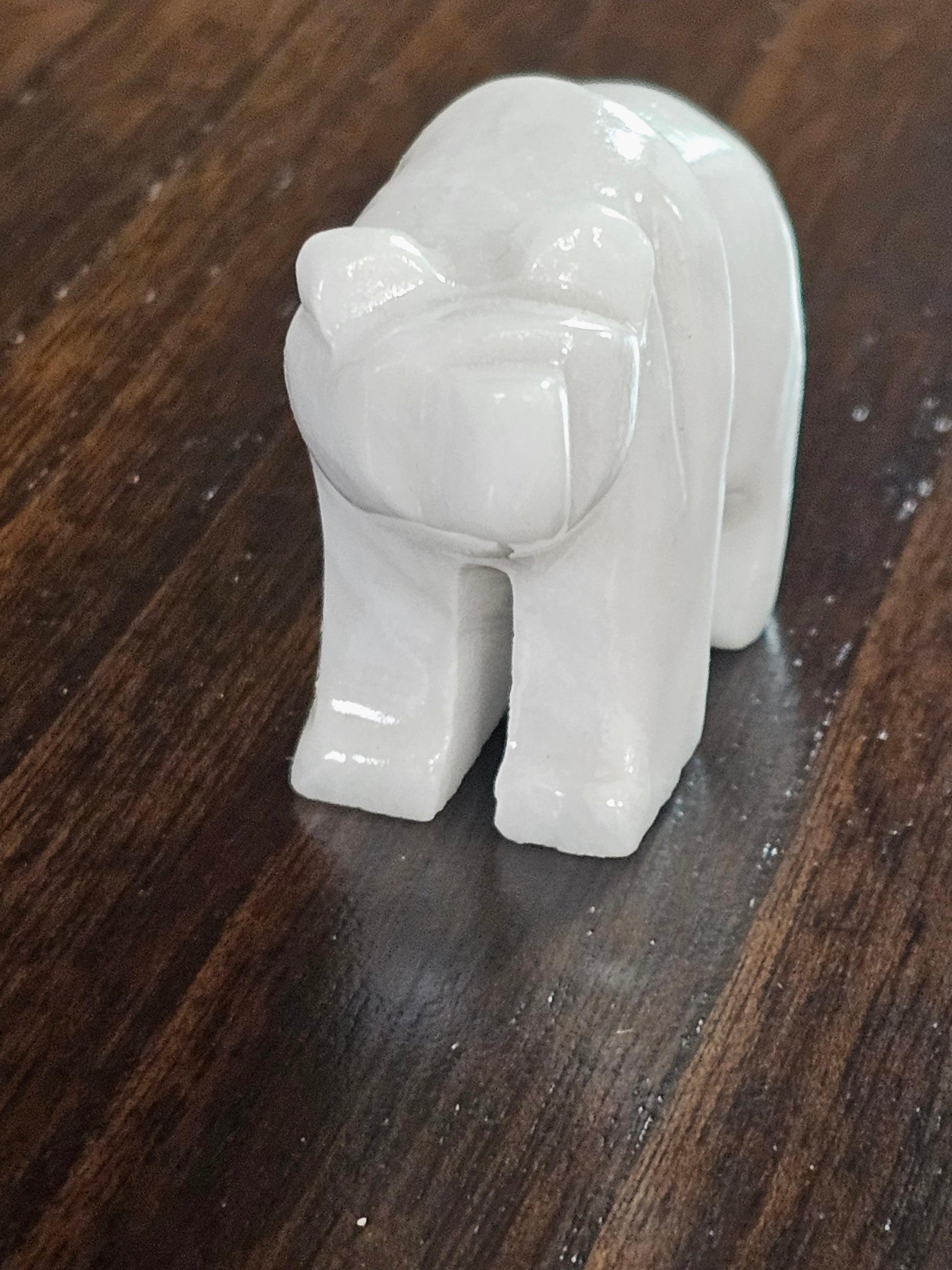 White Onyx Crystal Bear 2 Inch