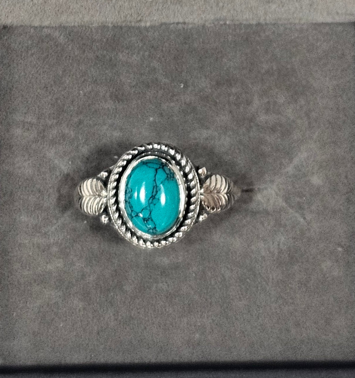 Sterling Silver Turquoise Gemstone Ring 7.5