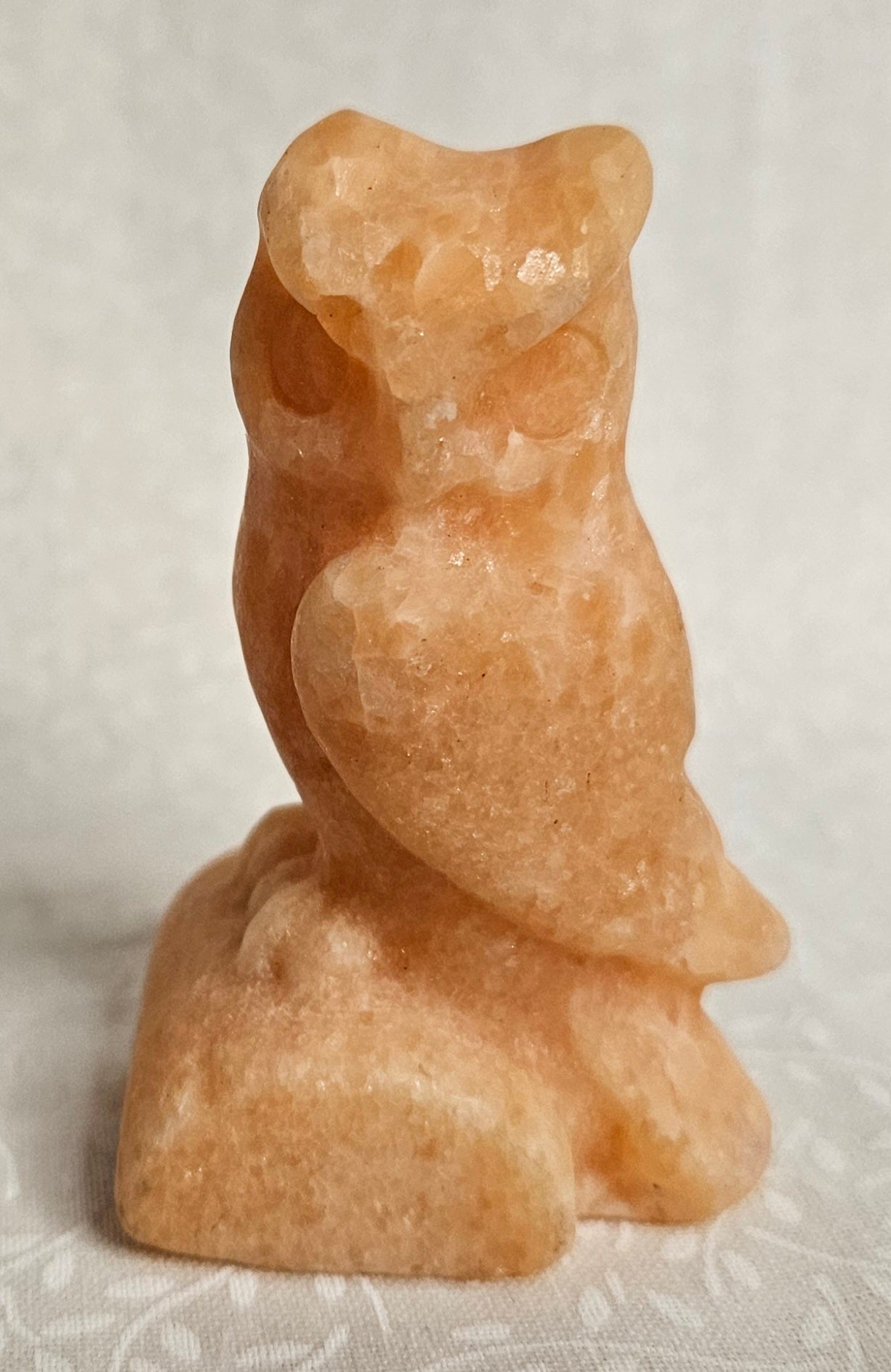 Orange Calcite Crystal Owl