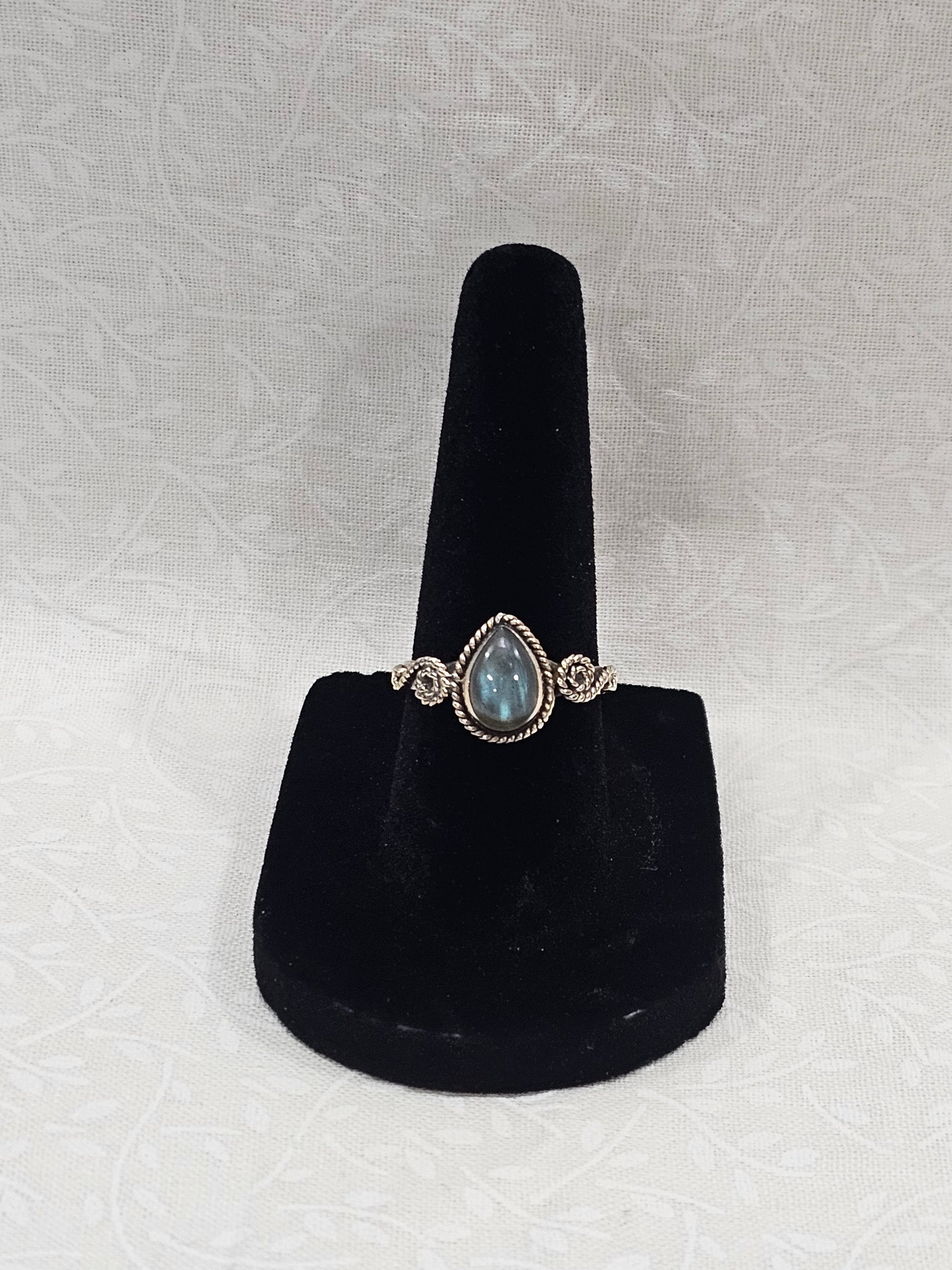 Sterling Silver Tiger Eye Crystal Gemstone Ring - Size 8