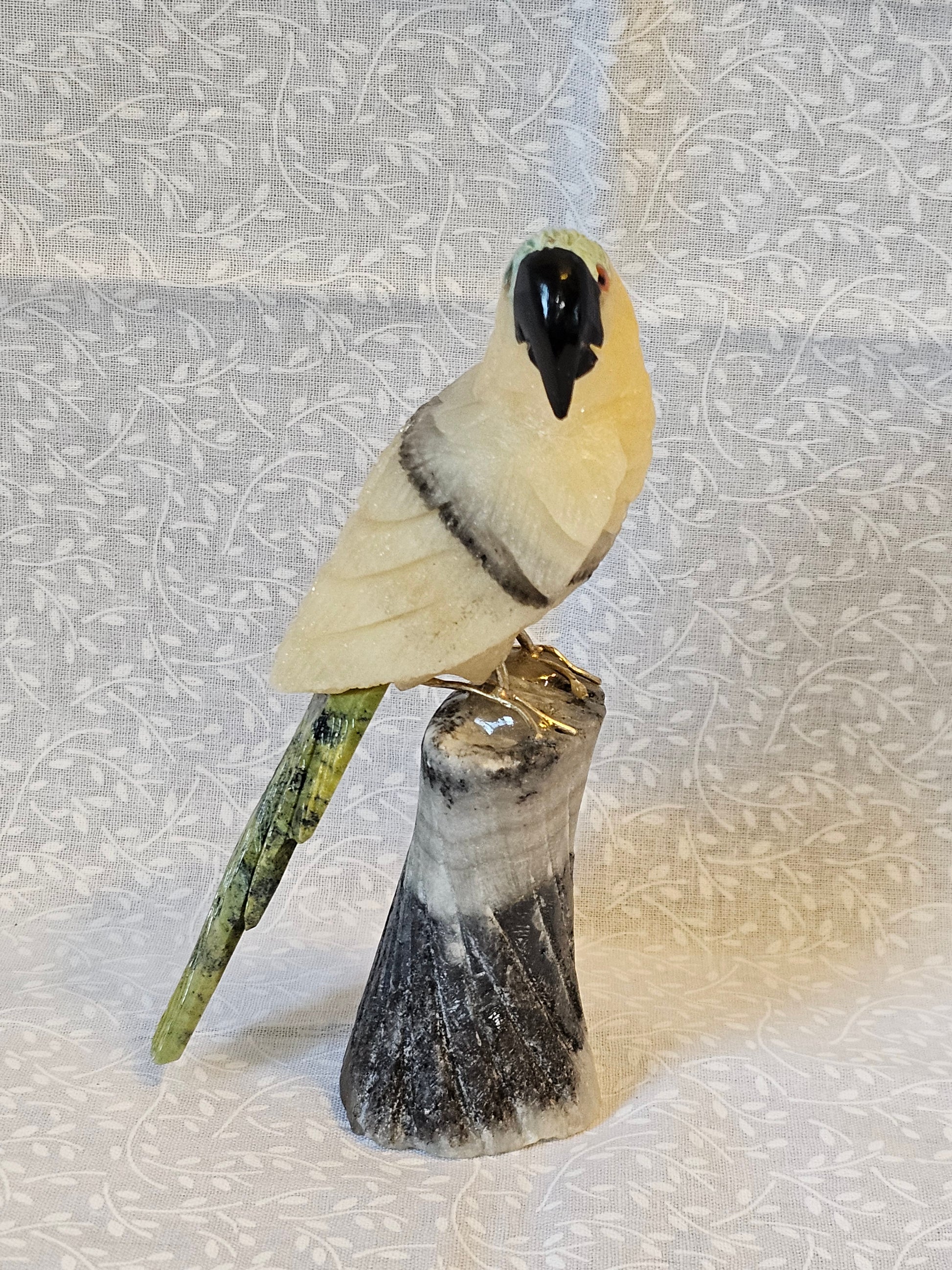Serpentine Parrot Crystal - Natural Stone Figurine