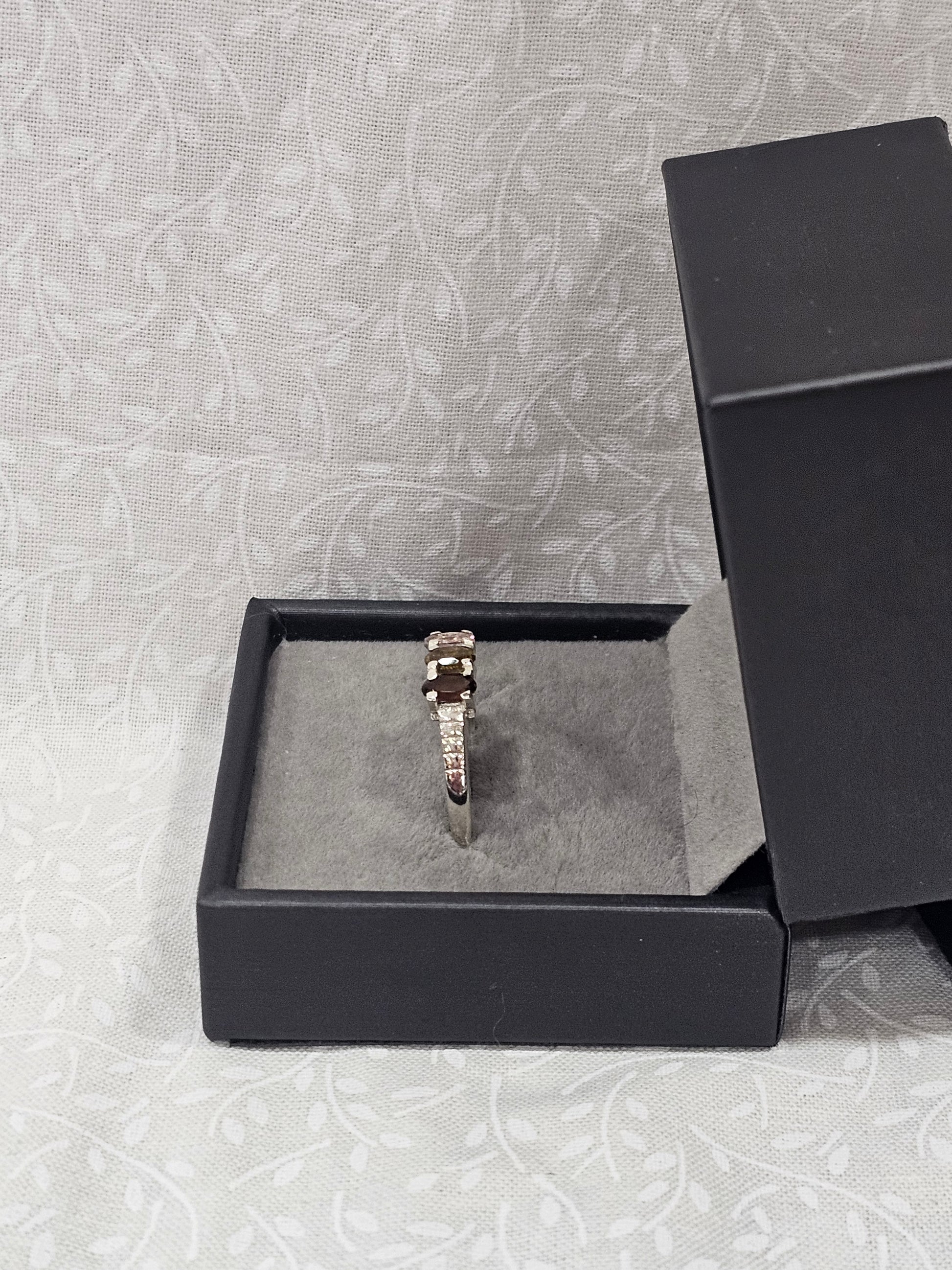 Sterling Silver Tourmaline Gemstone Ring - Size 8