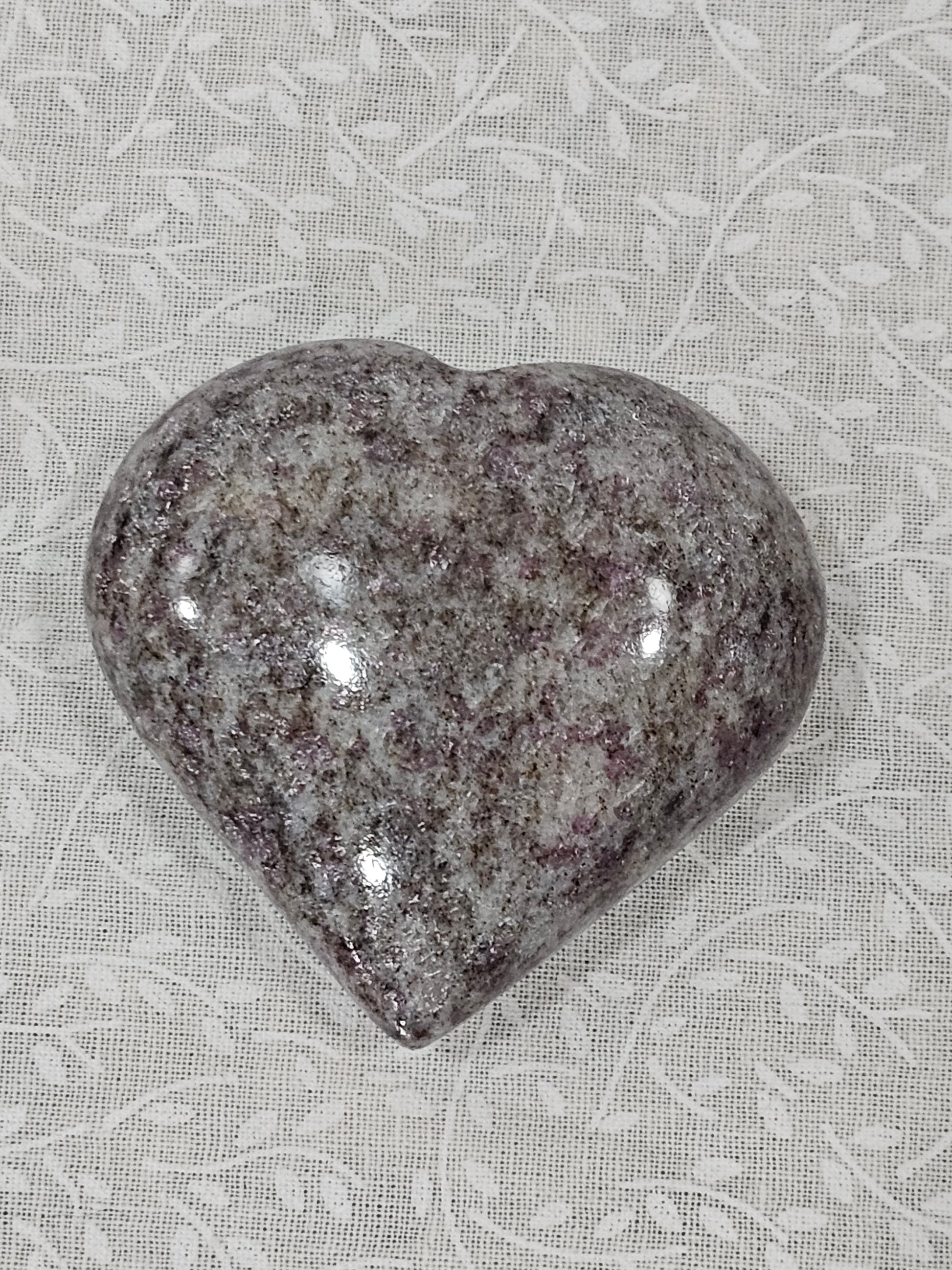 Ruby Feldspar Crystal Heart 2.1 Inch