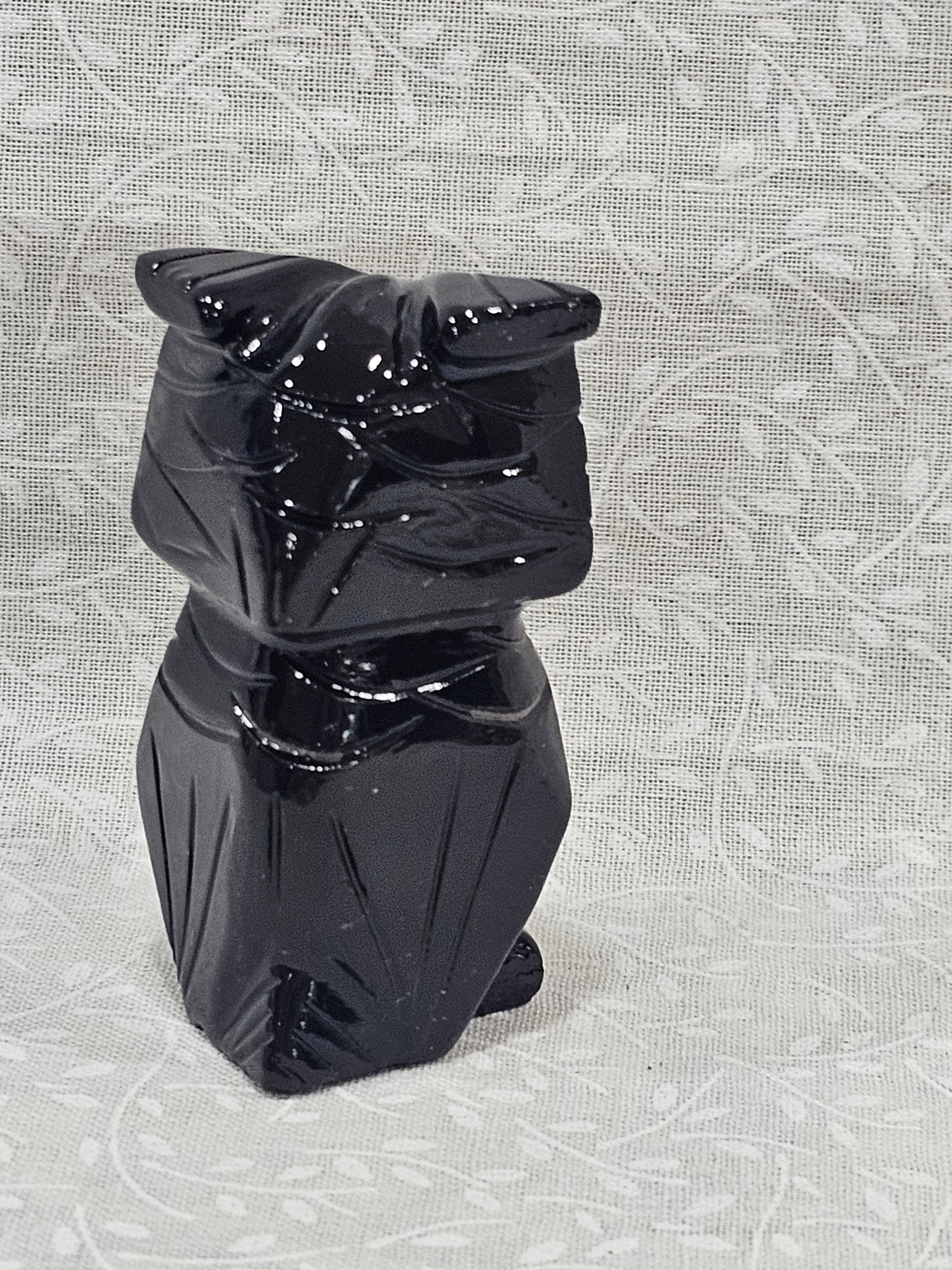 Black Obsidian Crystal Owl