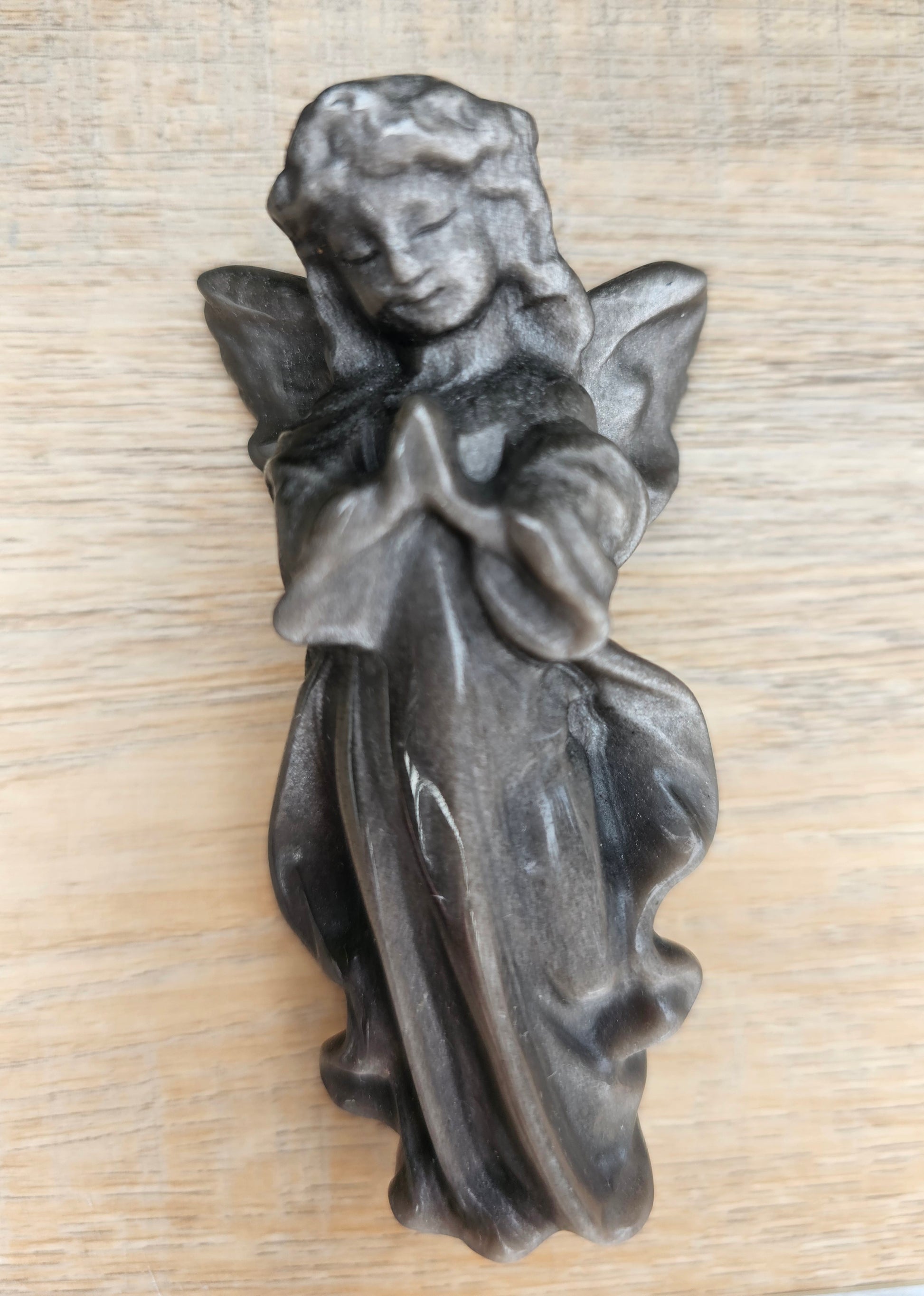 Silver Black Sheen Obsidian Crystal Angel