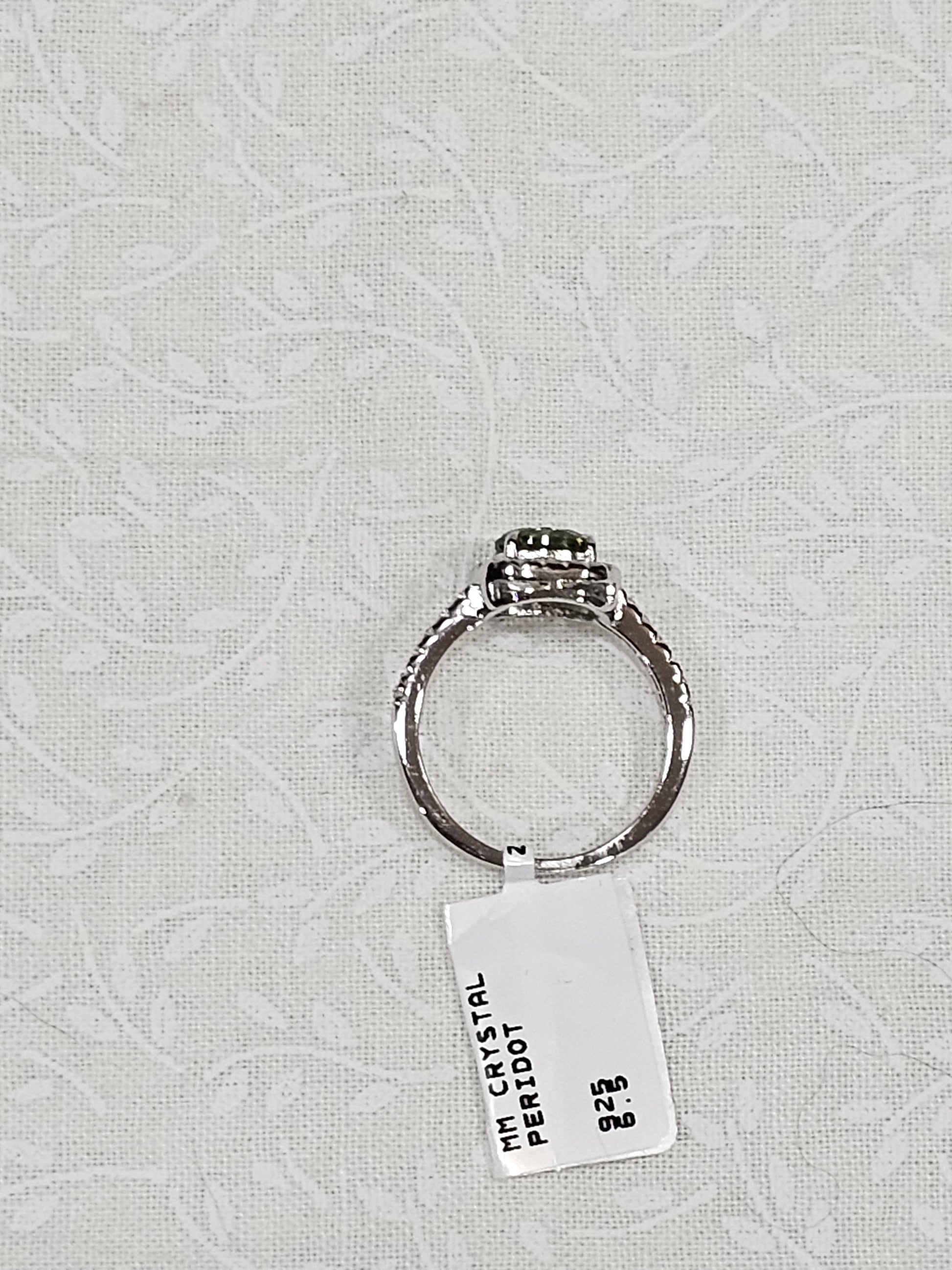 Sterling Silver Peridot Gemstone Ring August Birthstone - Size 5.5