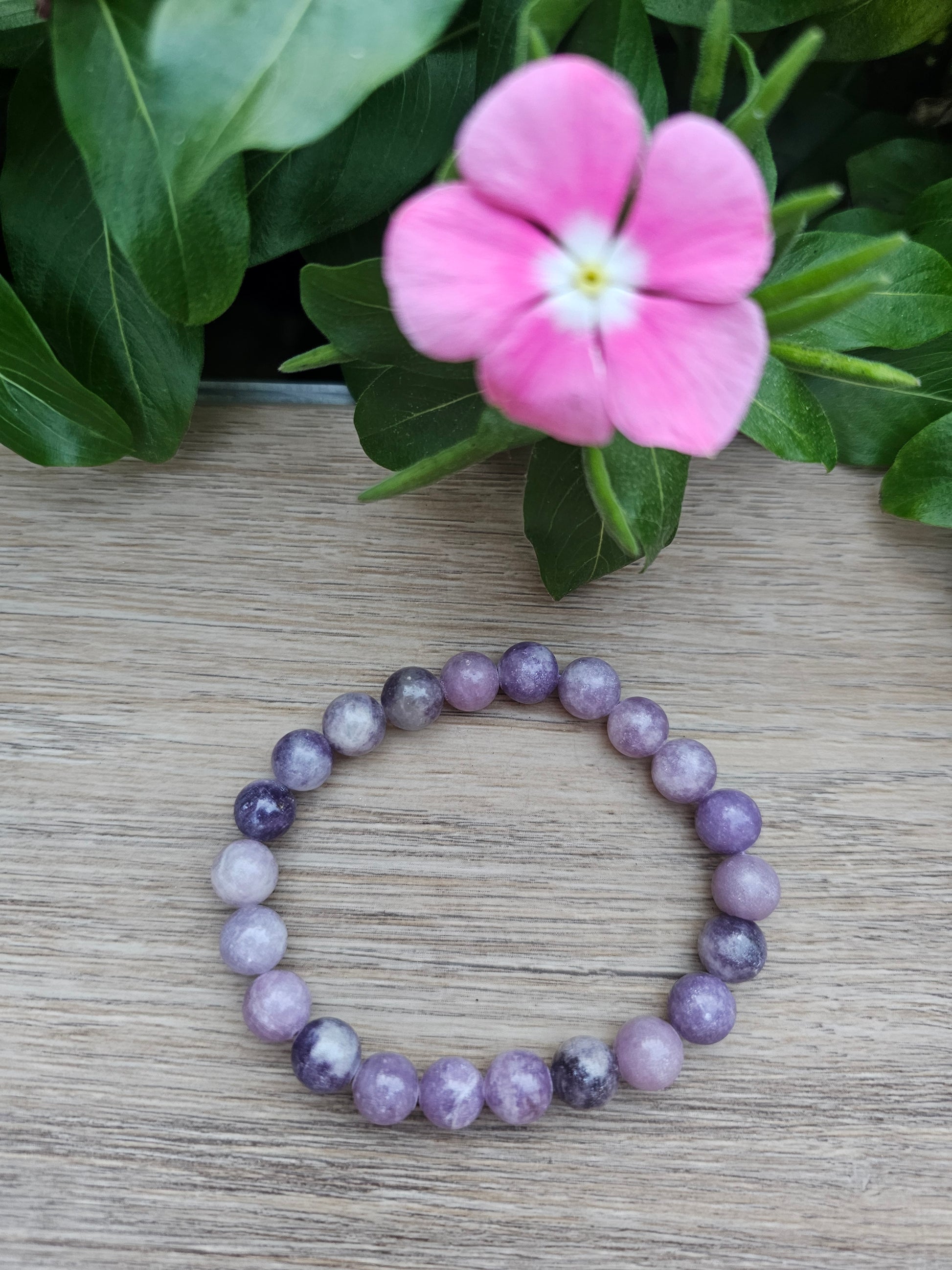 Lepidolite Crystal Bracelet - 8mm Natural Gemstone Beads