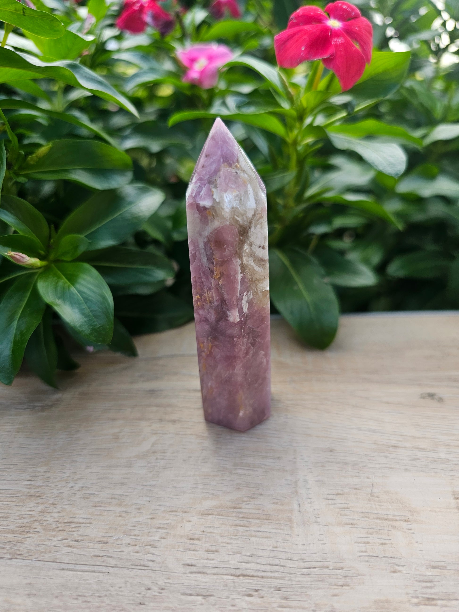 Lavender Rose Quartz Crystal Tower