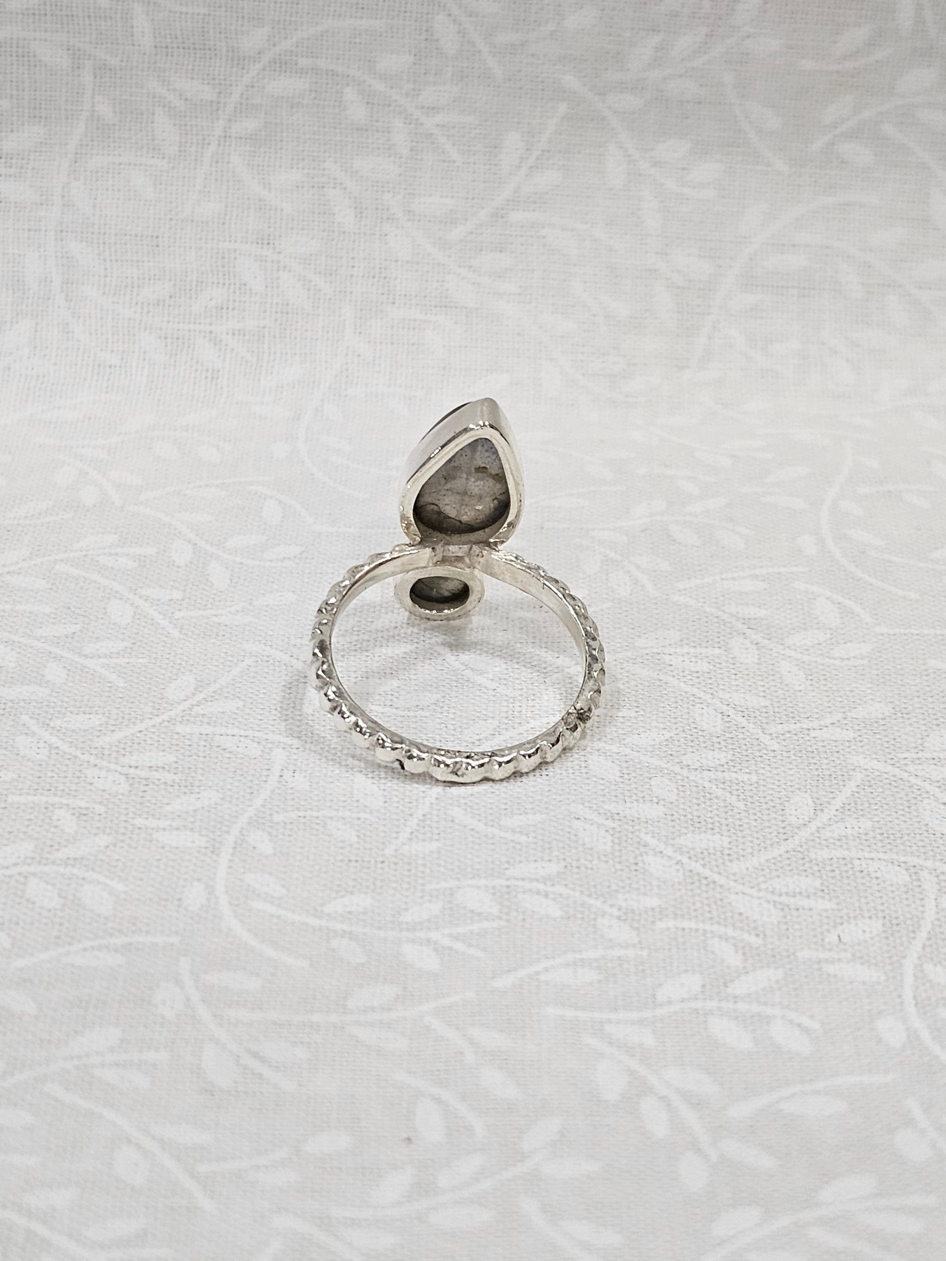 Sterling Silver Double Labradorite Gemstone Ring - Size 8.5