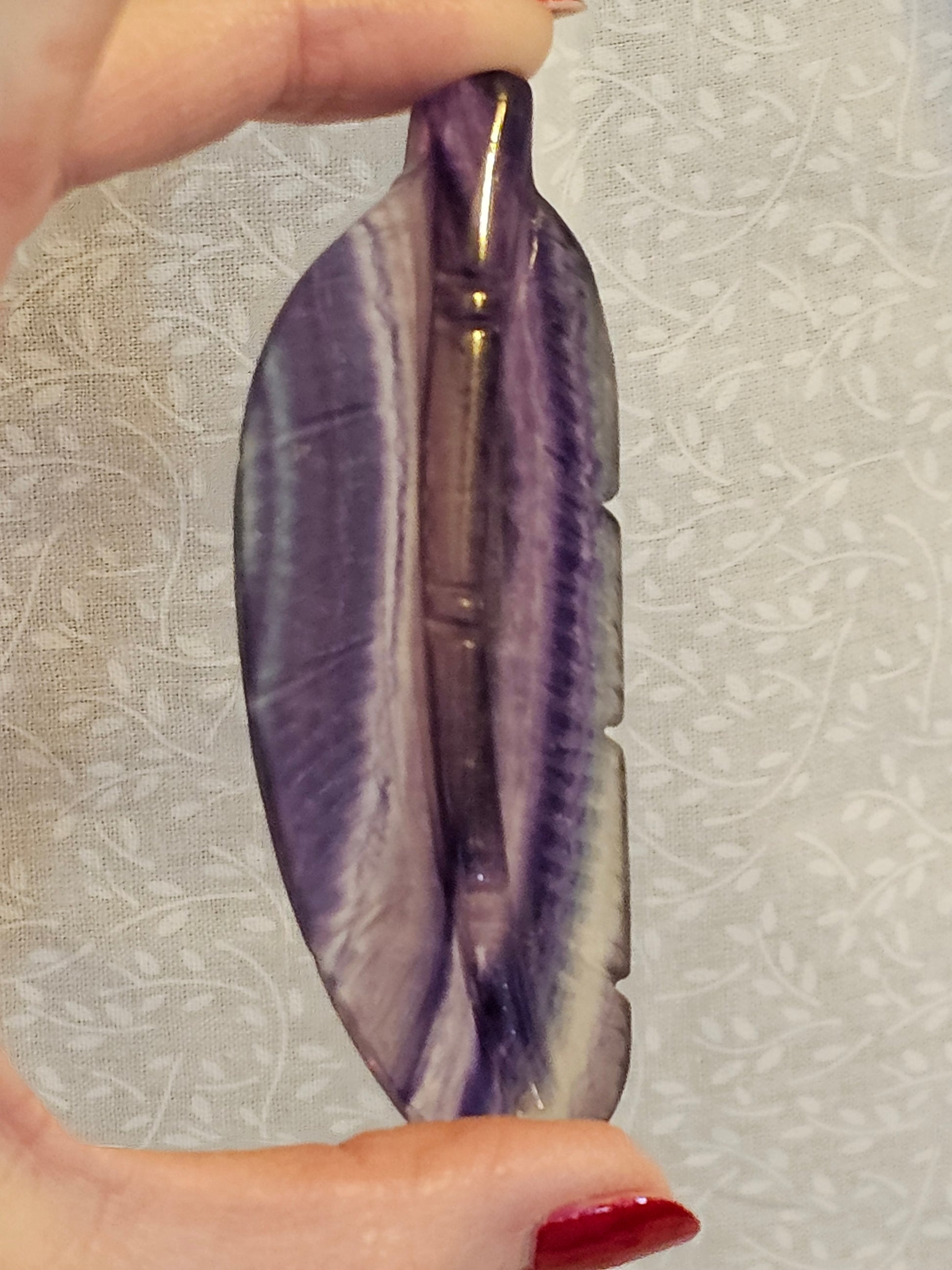 Rainbow Fluorite Crystal Feather 3.5 Inch