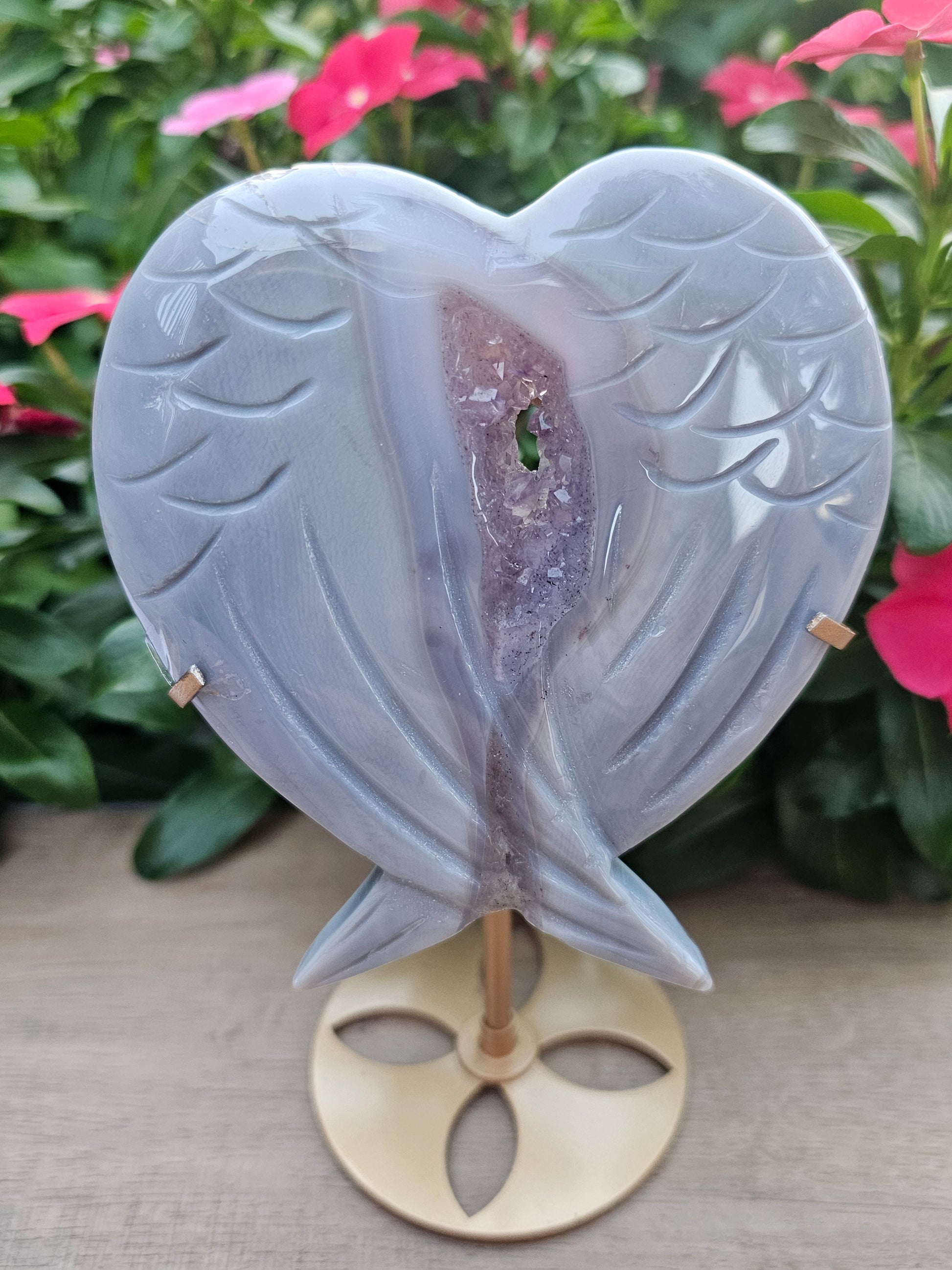 Amethyst Druzy Crystal Angel Wings - Natural Purple Geode Wings