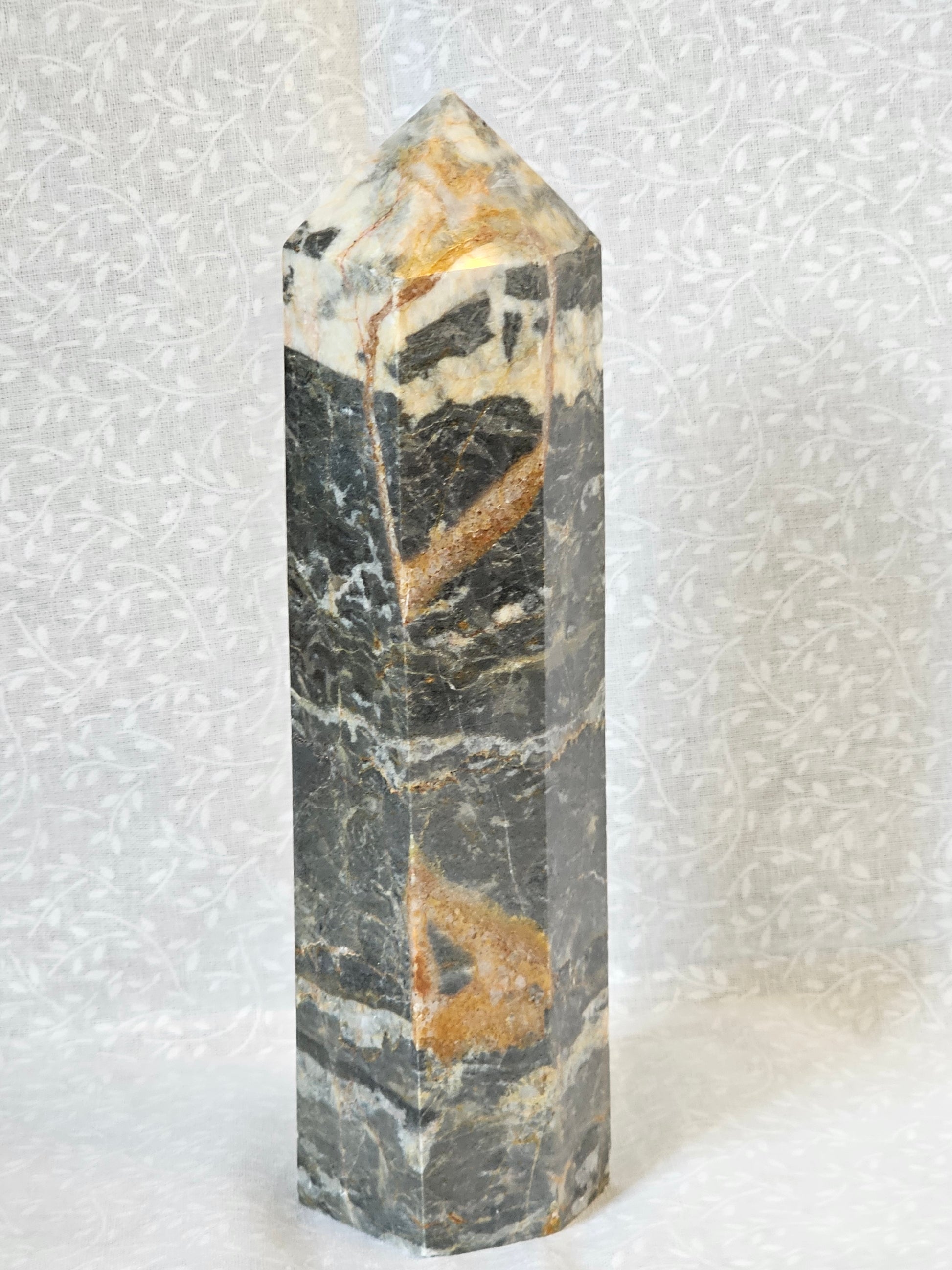 Zebra Jasper Crystal Tower 7.5 Inch