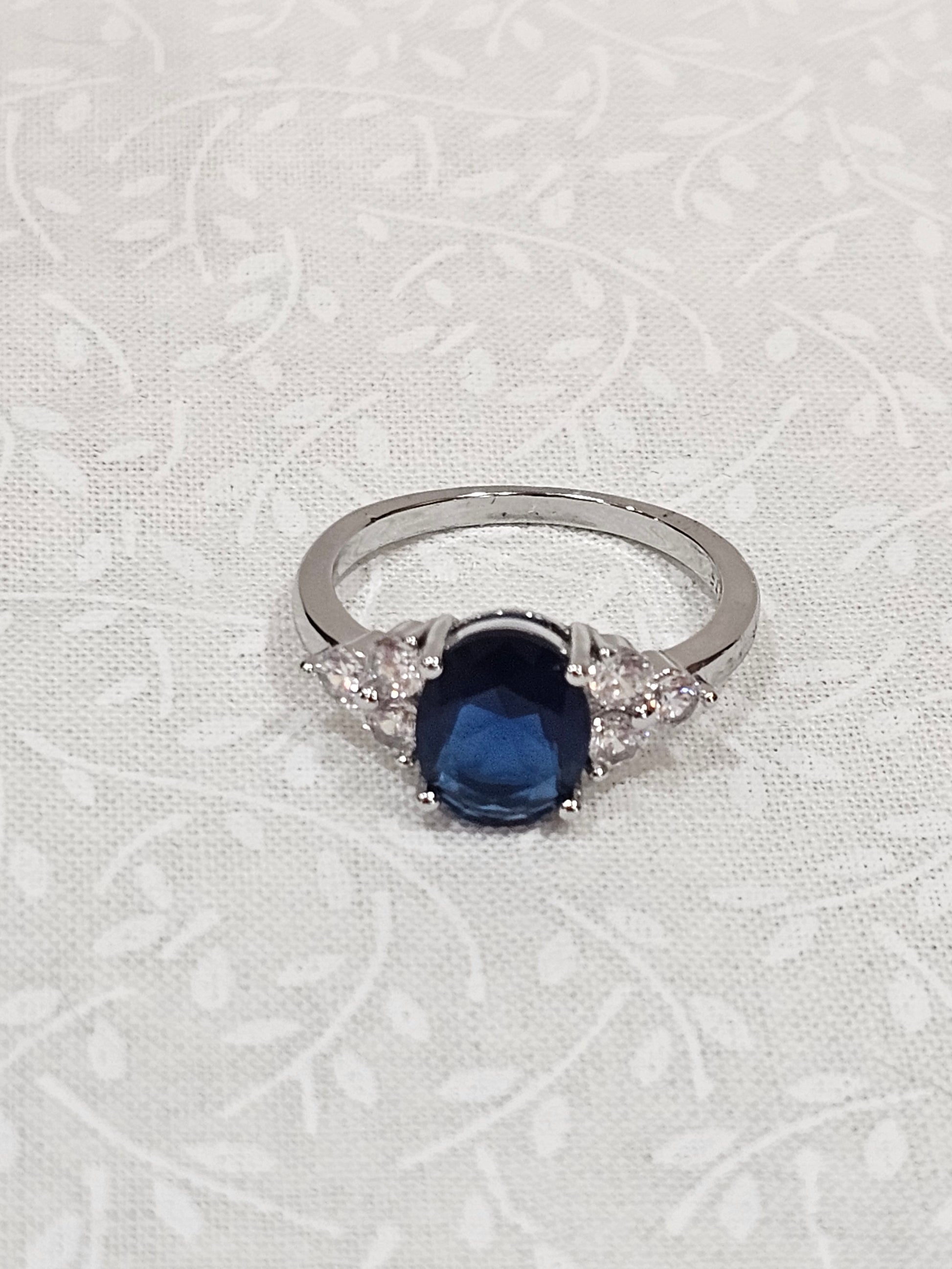 Sterling Silver Sapphire Gemstone Ring 8