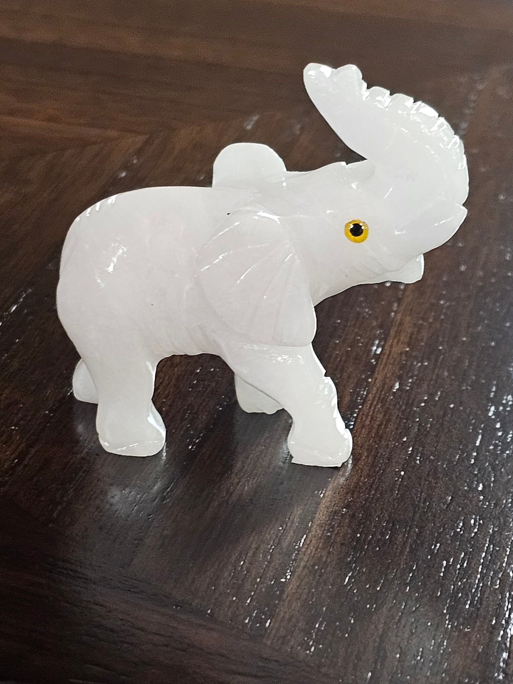White Quartz Crystal Elephant
