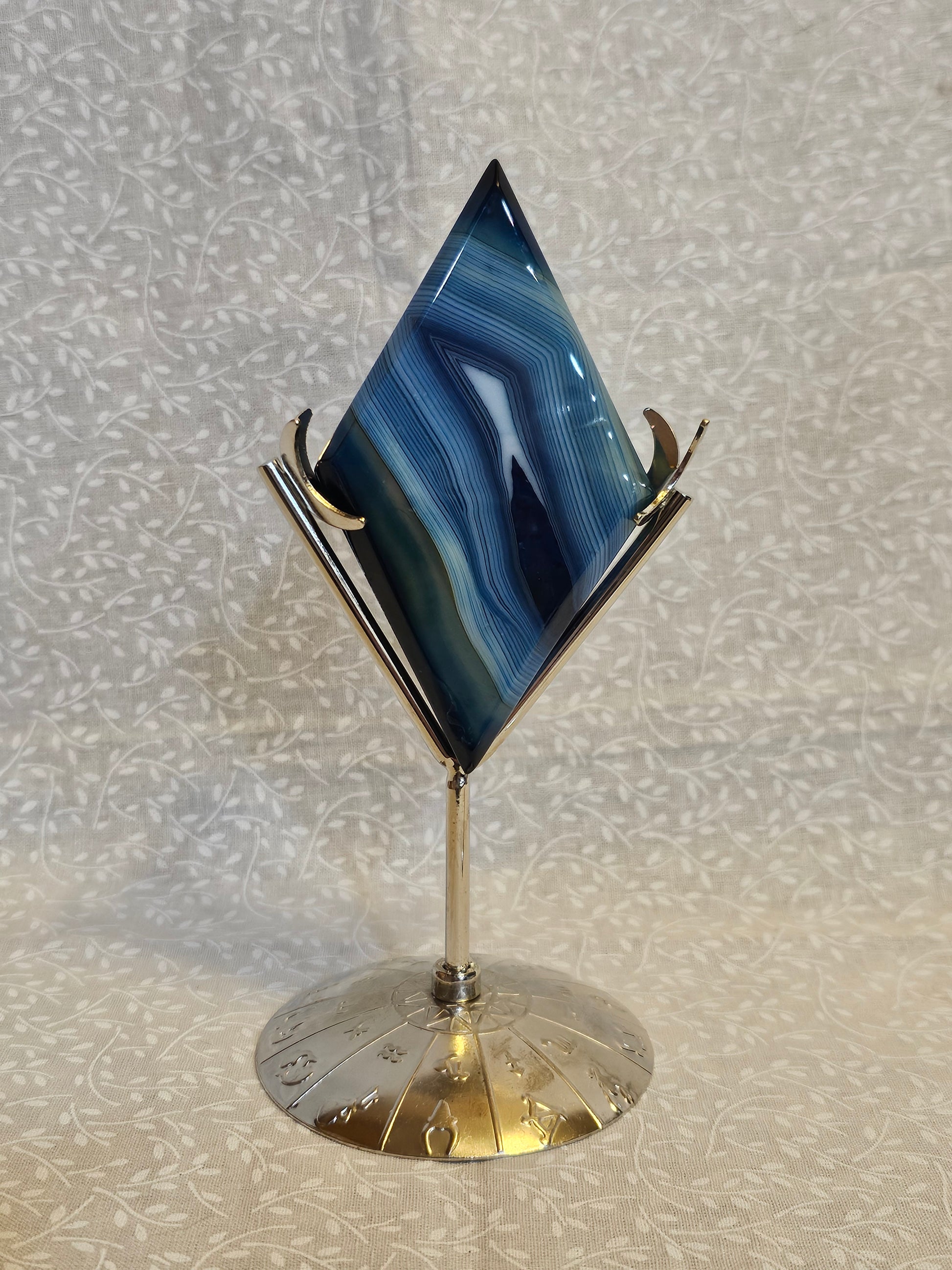 Blue Banded Agate Crystal Octahedron