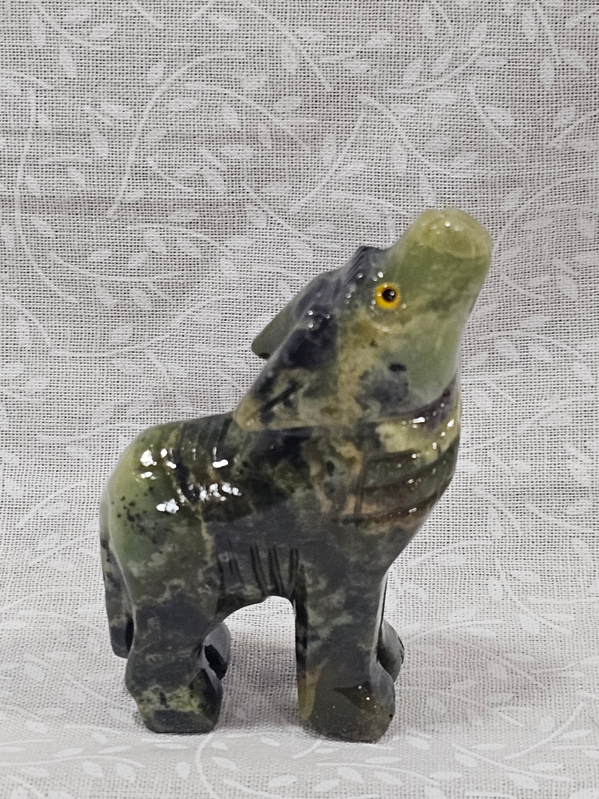 Serpentine Crystal Wolf