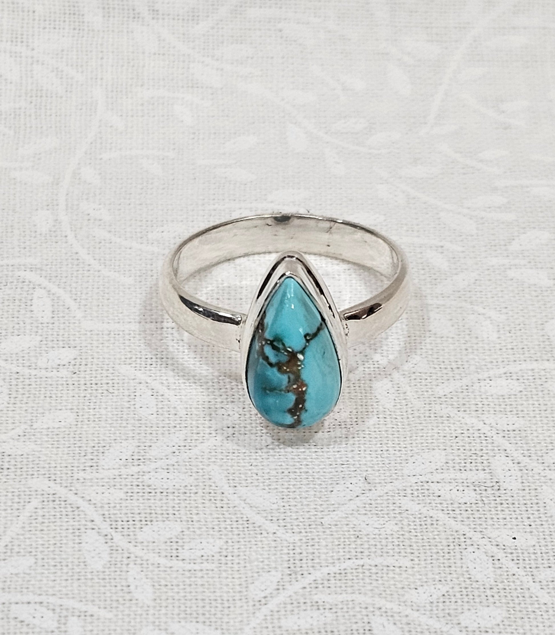 Sterling Silver Emerald Prosperity Ring Abundance Stone - Size 7.5