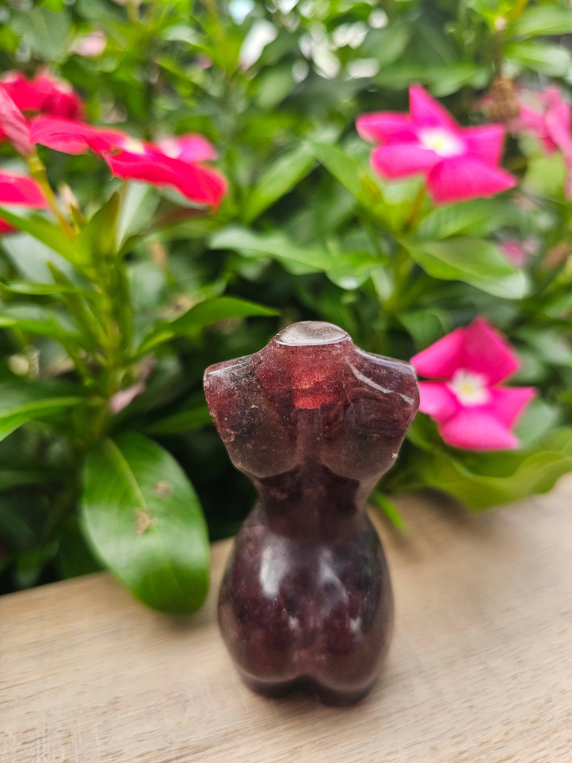 Strawberry Quartz Crystal Ladies Body - Natural Healing Stone for Love & Emotional Balance