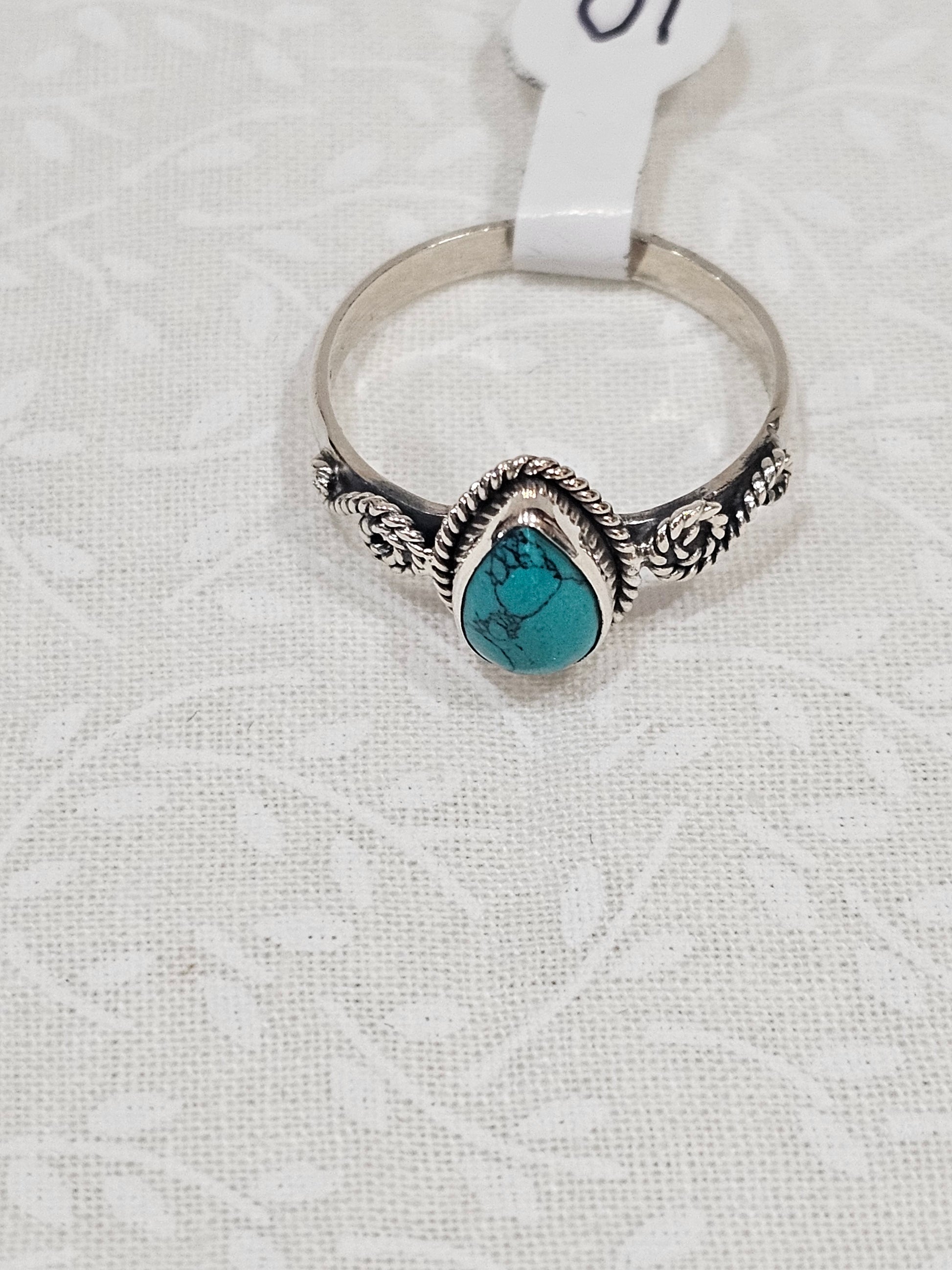 Sterling Silver Turquoise Gemstone Ring 10
