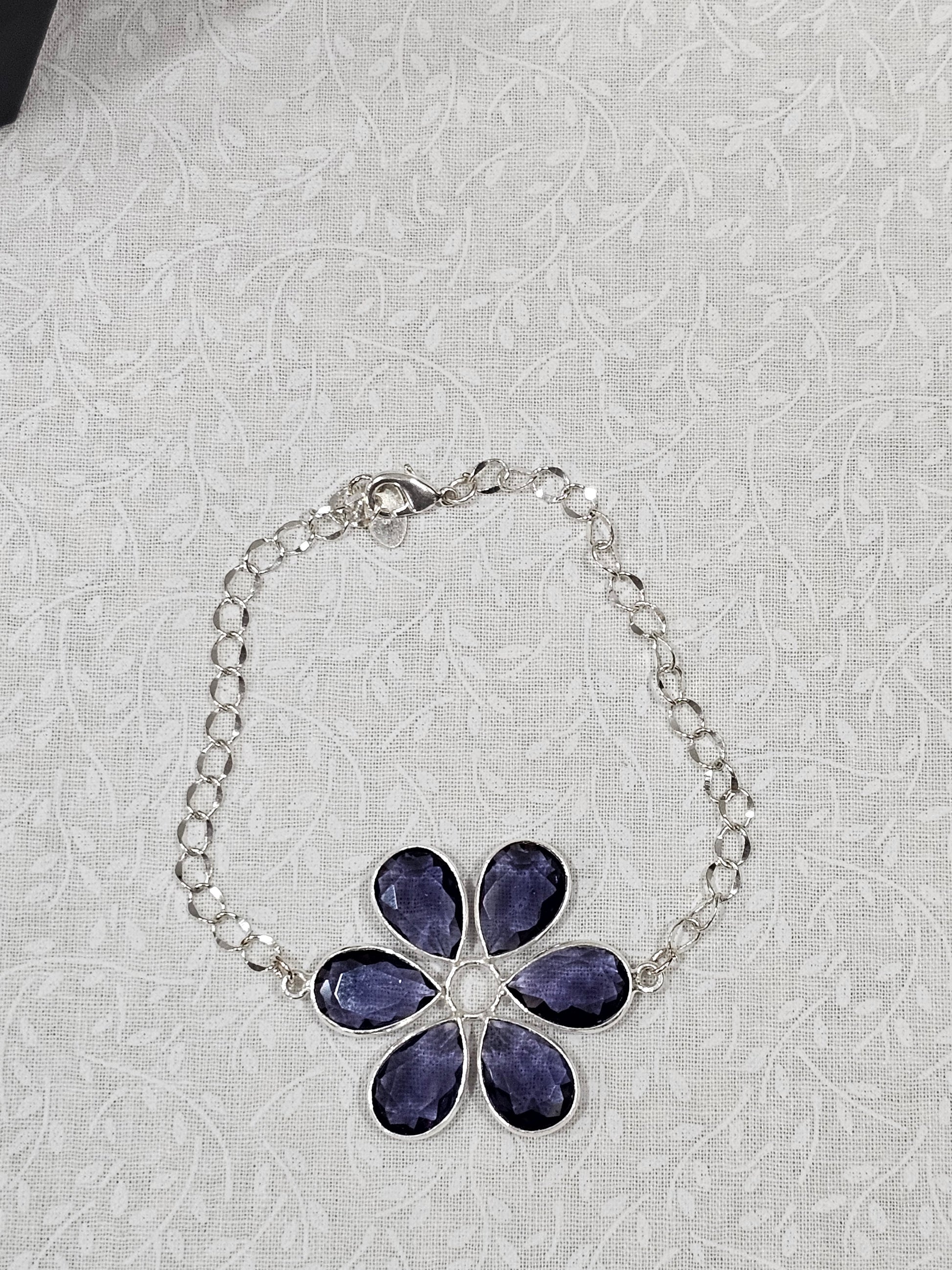 Sterling Silver Amethyst Gemstone Bracelet
