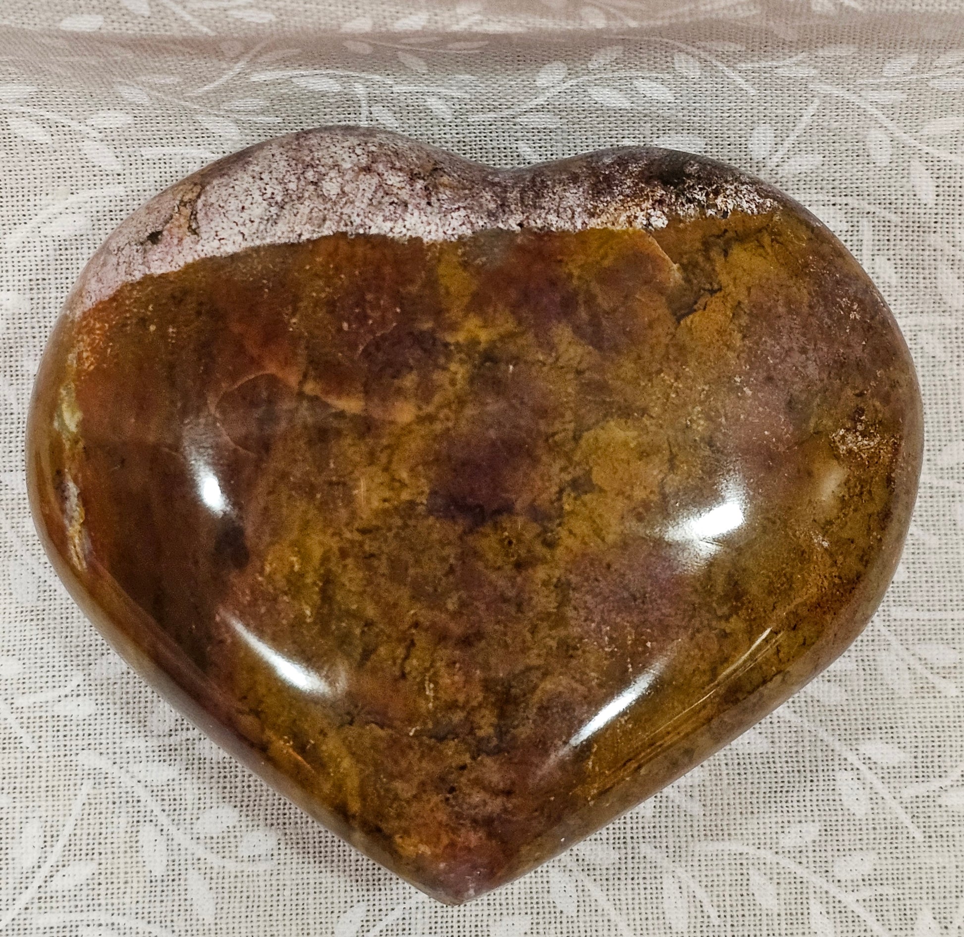 Ocean Jasper Crystal Heart 3 Inch Wide