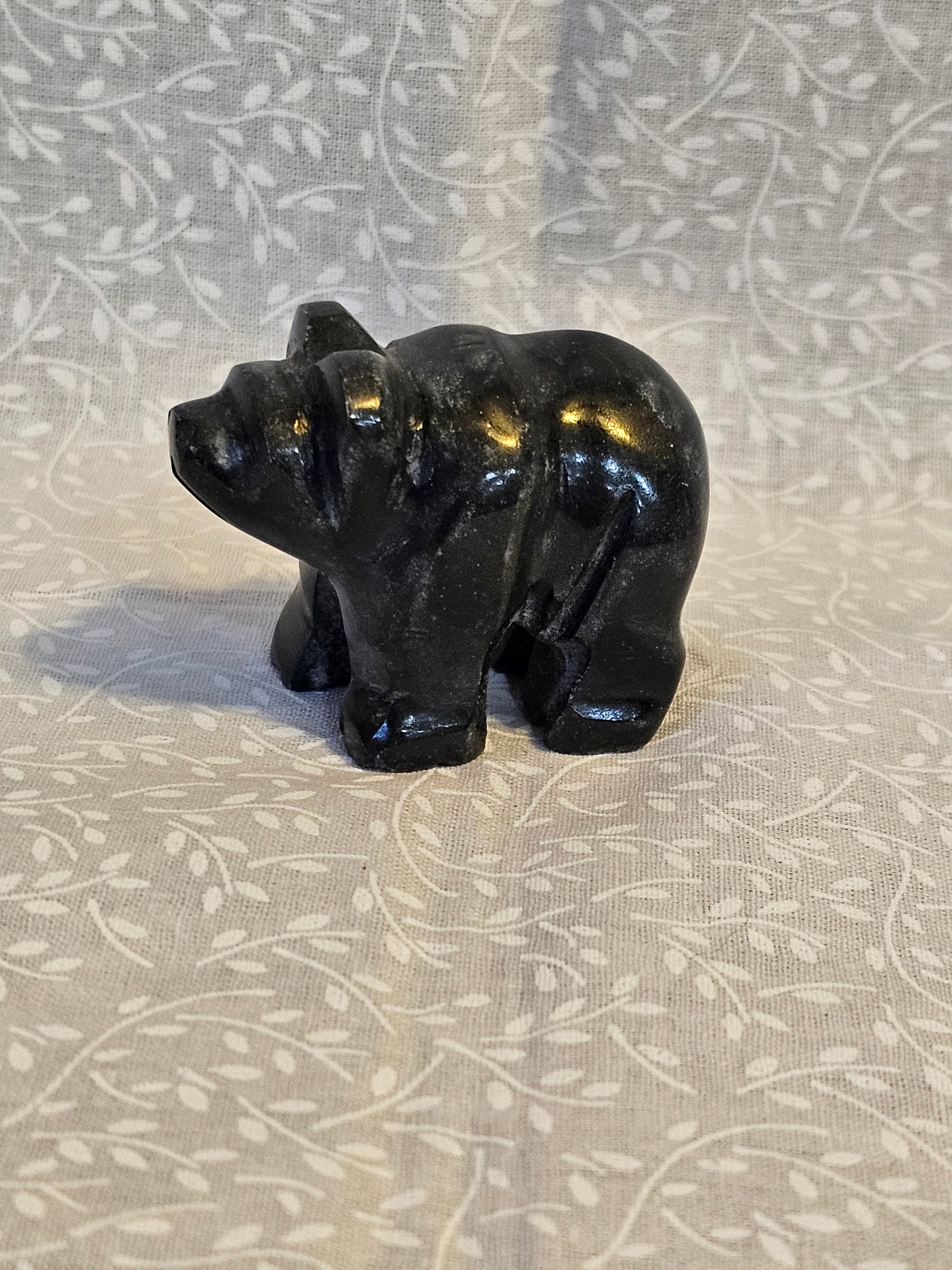 Black Obsidian Crystal Bear 2.5 Inch Protection Stone