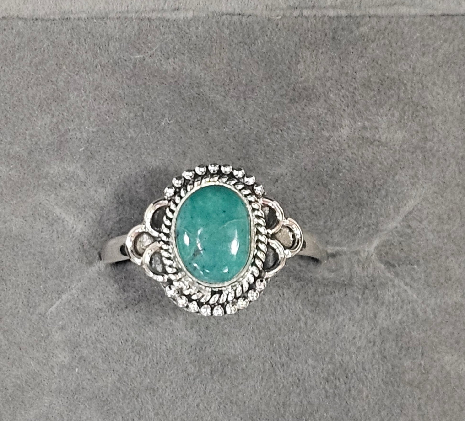 Sterling Silver Amazonite Gemstone Ring 7